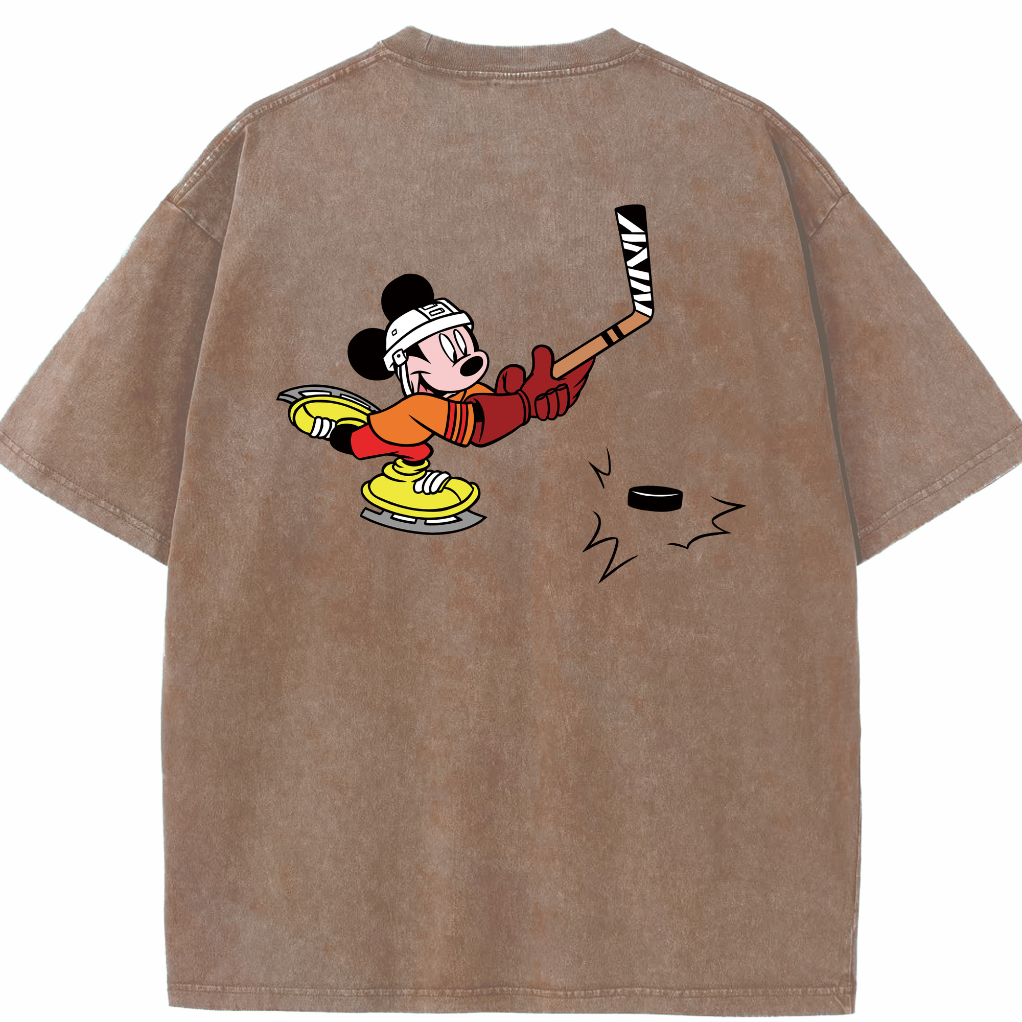 （画像用） ミッキーマウス Mickey Mouse 綿100% ヴィンテージ風 半袖Tシャツ（背面プリント）