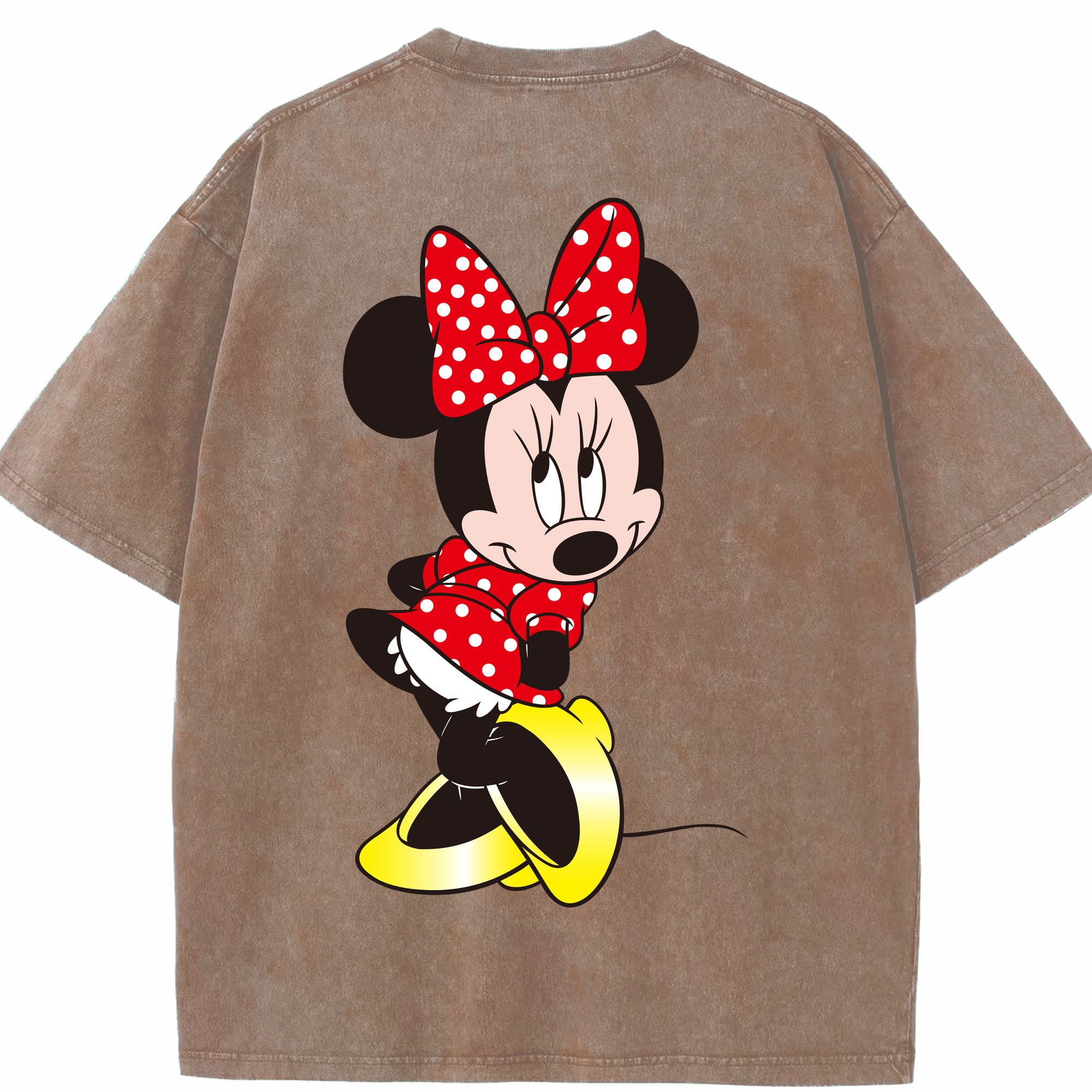 （画像用） ミッキーマウス Mickey Mouse 綿100% ヴィンテージ風 半袖Tシャツ（背面プリント）