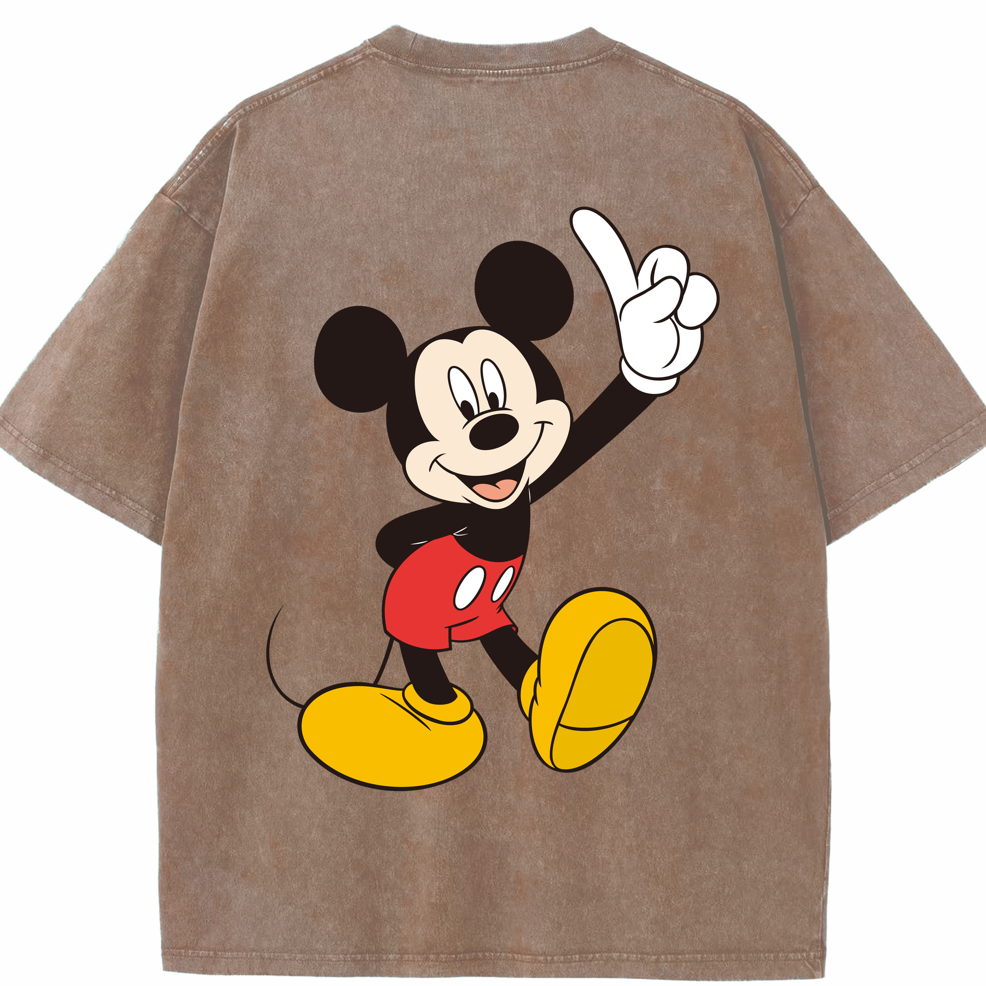 （画像用） ミッキーマウス Mickey Mouse 綿100% ヴィンテージ風 半袖Tシャツ（背面プリント）