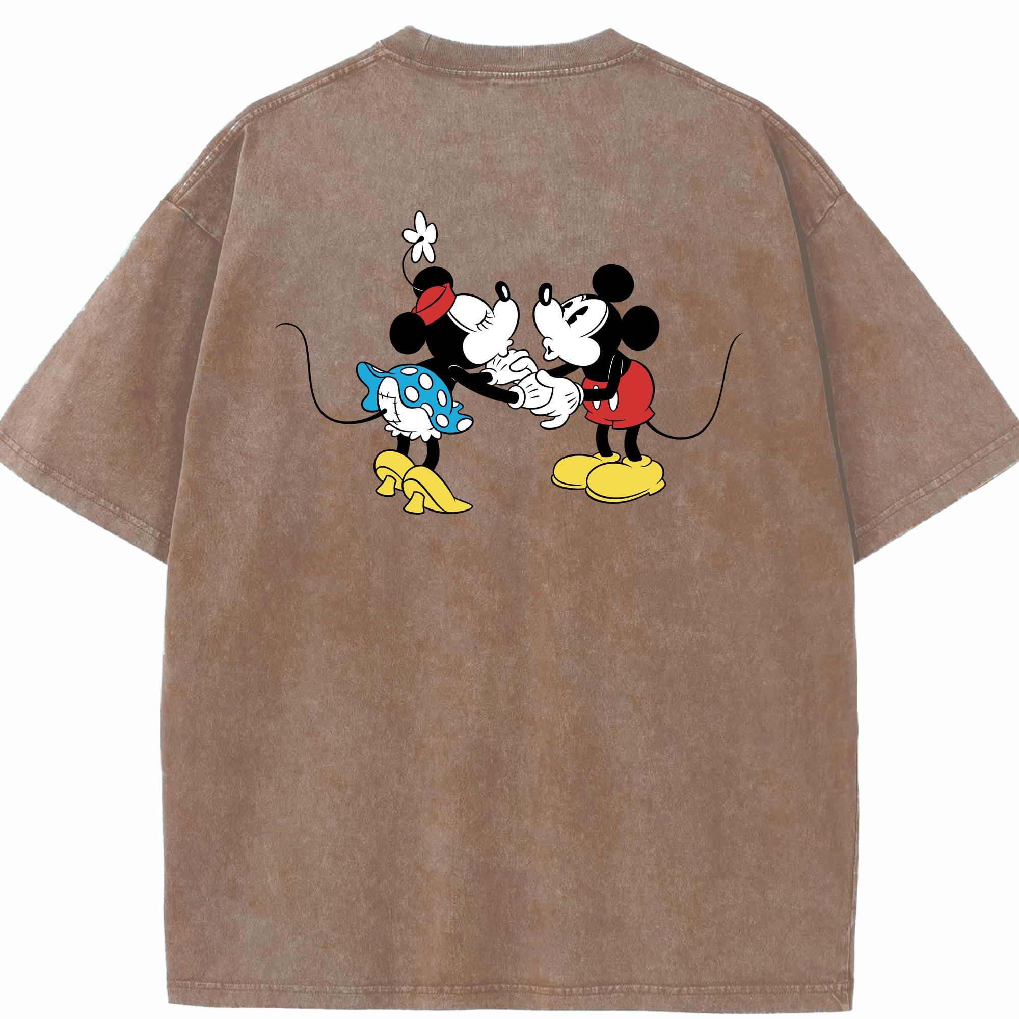 （画像用） ミッキーマウス Mickey Mouse 綿100% ヴィンテージ風 半袖Tシャツ（背面プリント）