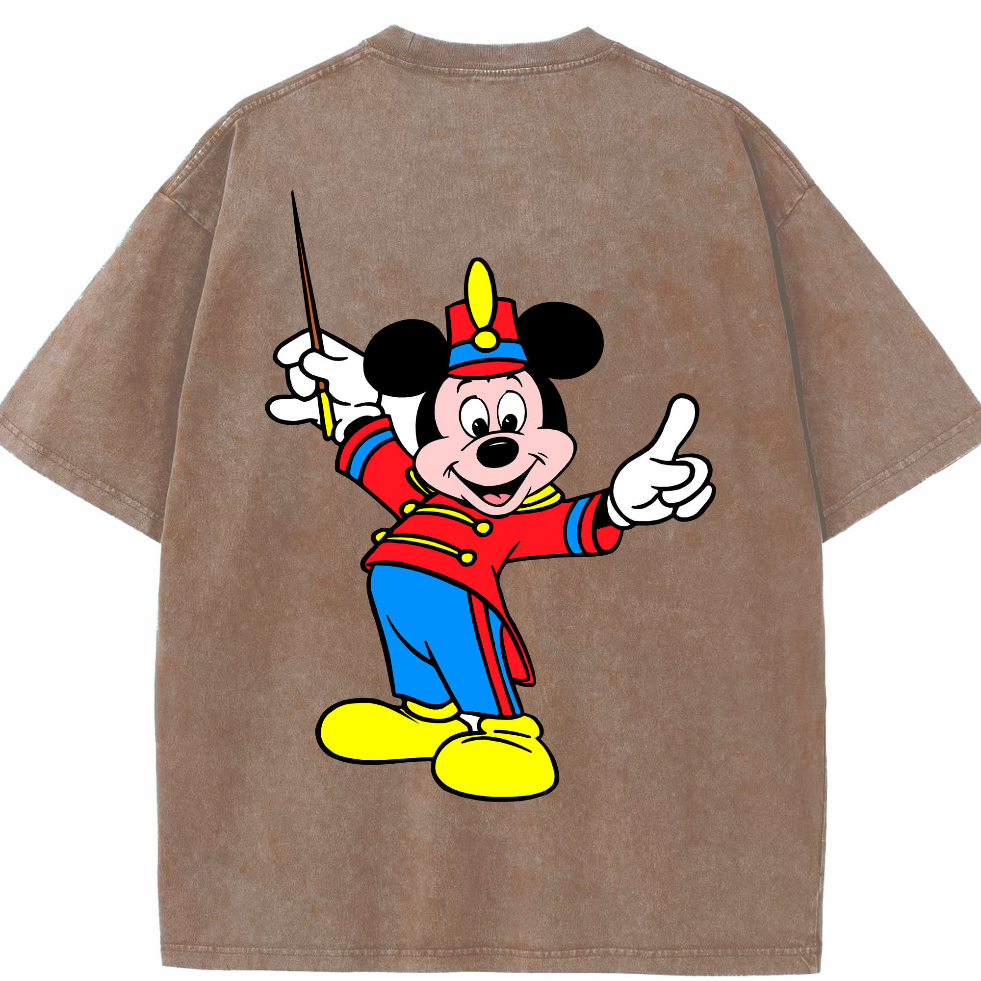 （画像用） ミッキーマウス Mickey Mouse 綿100% ヴィンテージ風 半袖Tシャツ（背面プリント）