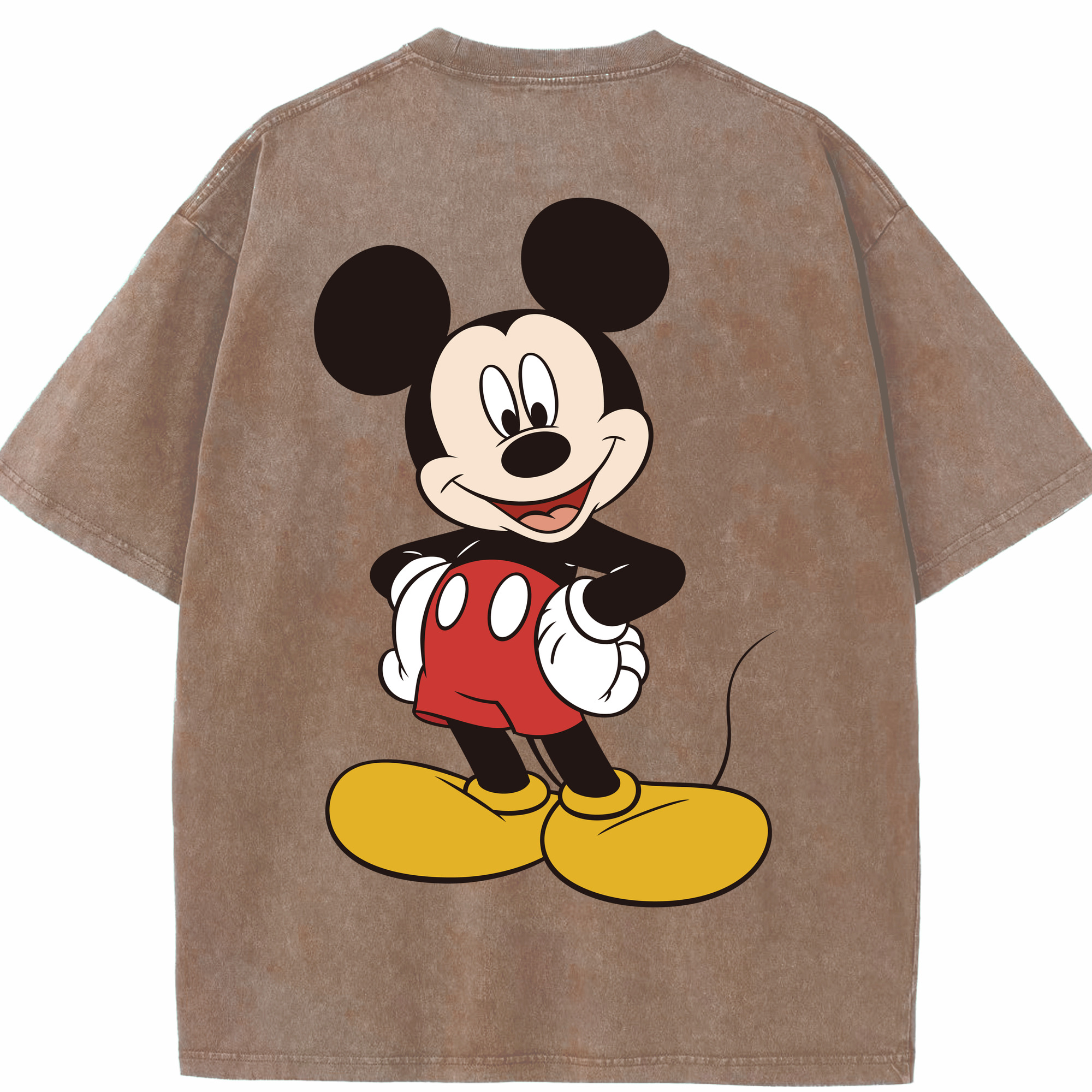 （画像用） ミッキーマウス Mickey Mouse 綿100% ヴィンテージ風 半袖Tシャツ（背面プリント）