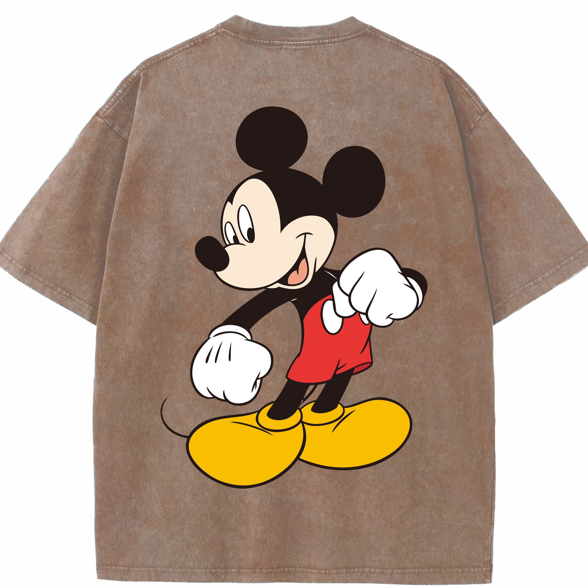 （画像用） ミッキーマウス Mickey Mouse 綿100% ヴィンテージ風 半袖Tシャツ（背面プリント）