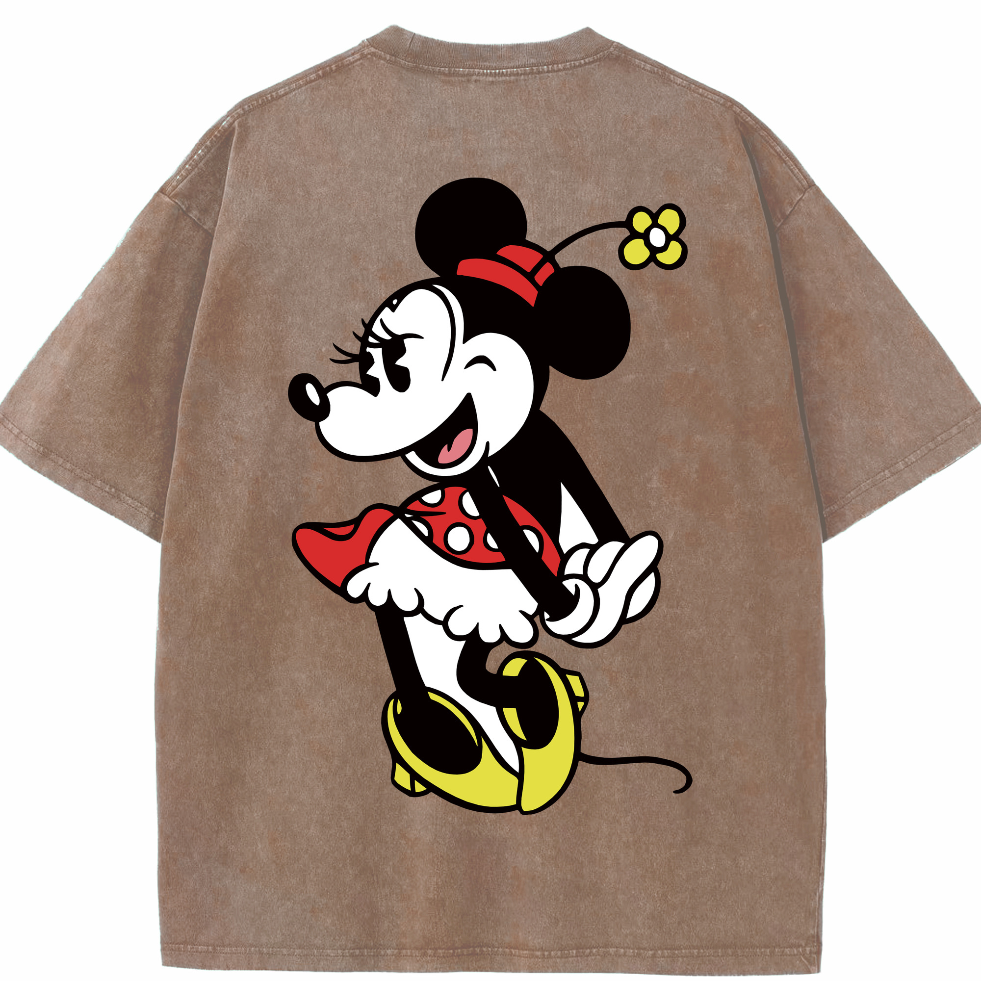 （画像用） ミッキーマウス Mickey Mouse 綿100% ヴィンテージ風 半袖Tシャツ（背面プリント）