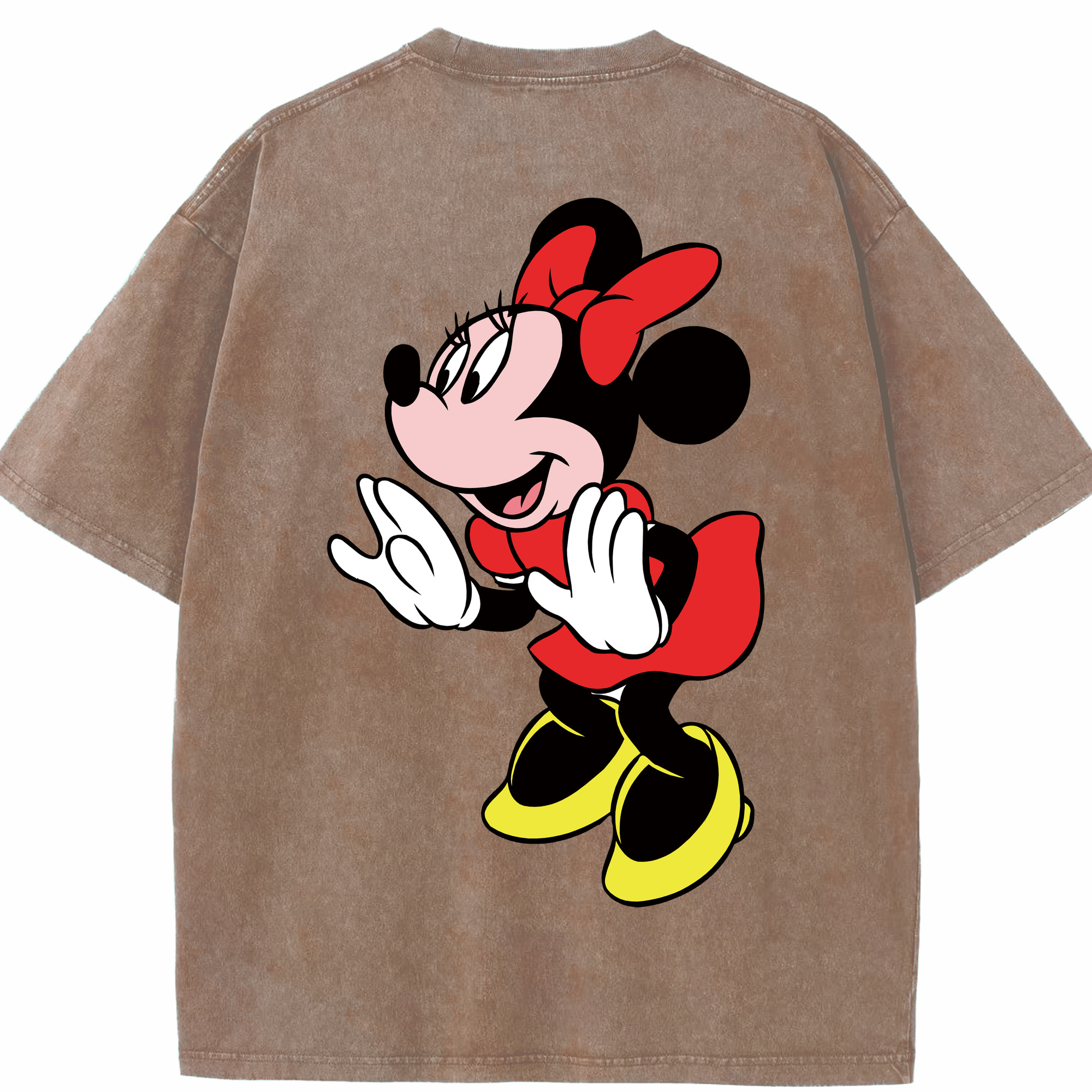 （画像用） ミッキーマウス Mickey Mouse 綿100% ヴィンテージ風 半袖Tシャツ（背面プリント）