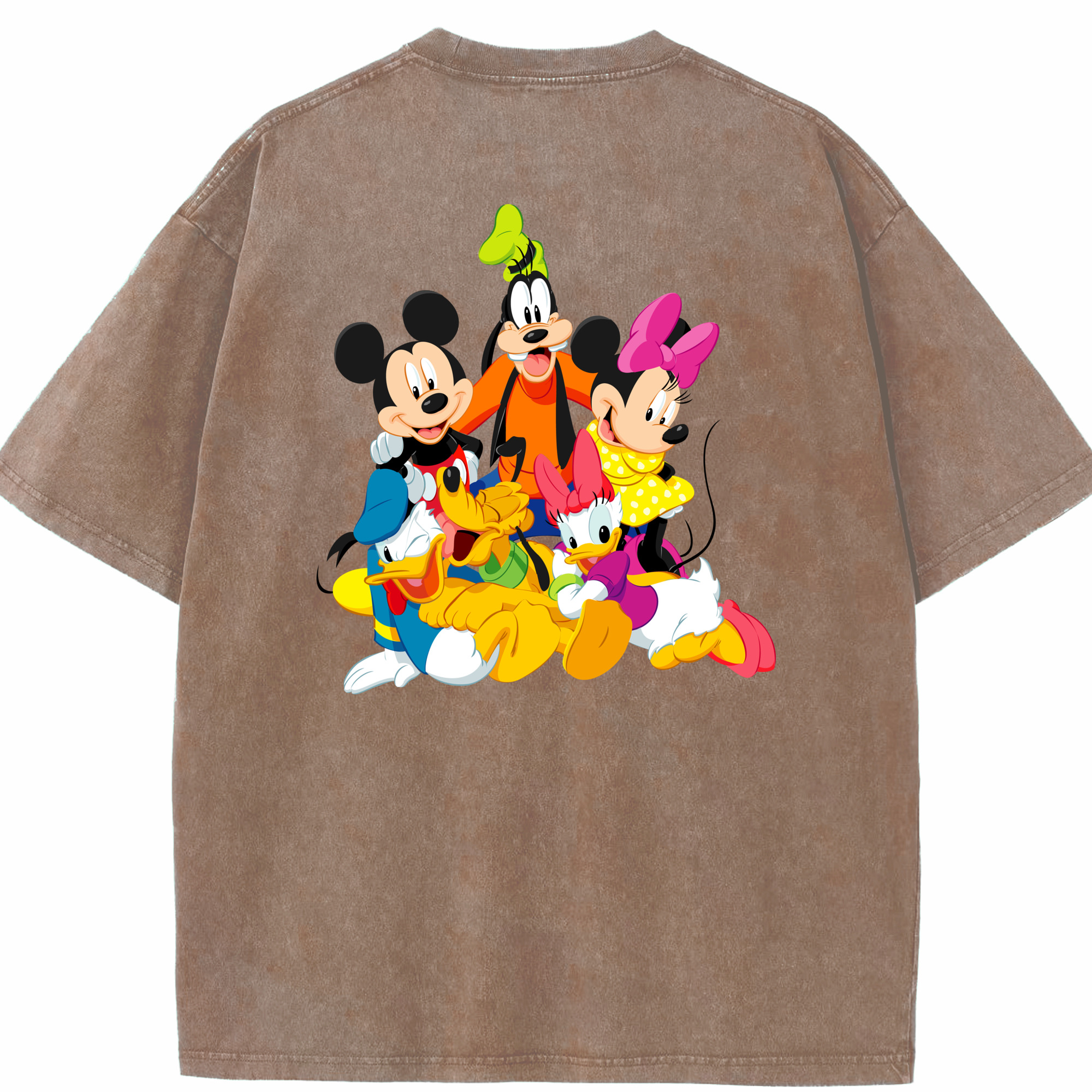 （画像用） ミッキーマウス Mickey Mouse 綿100% ヴィンテージ風 半袖Tシャツ（背面プリント）