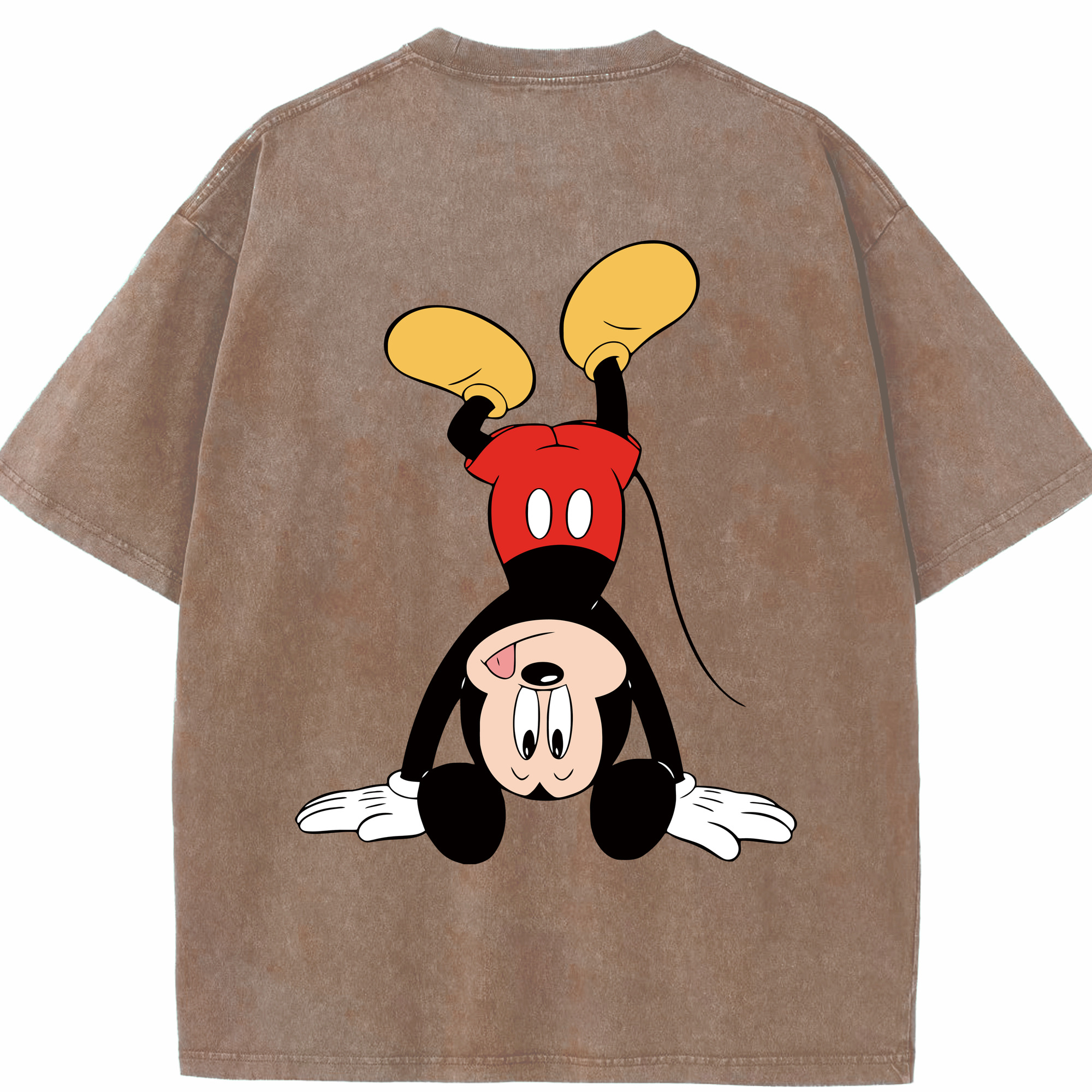 （画像用） ミッキーマウス Mickey Mouse 綿100% ヴィンテージ風 半袖Tシャツ（背面プリント）