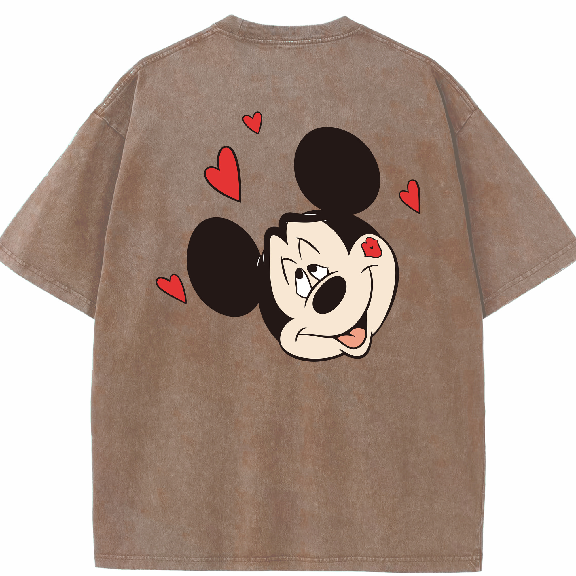 （画像用） ミッキーマウス Mickey Mouse 綿100% ヴィンテージ風 半袖Tシャツ（背面プリント）