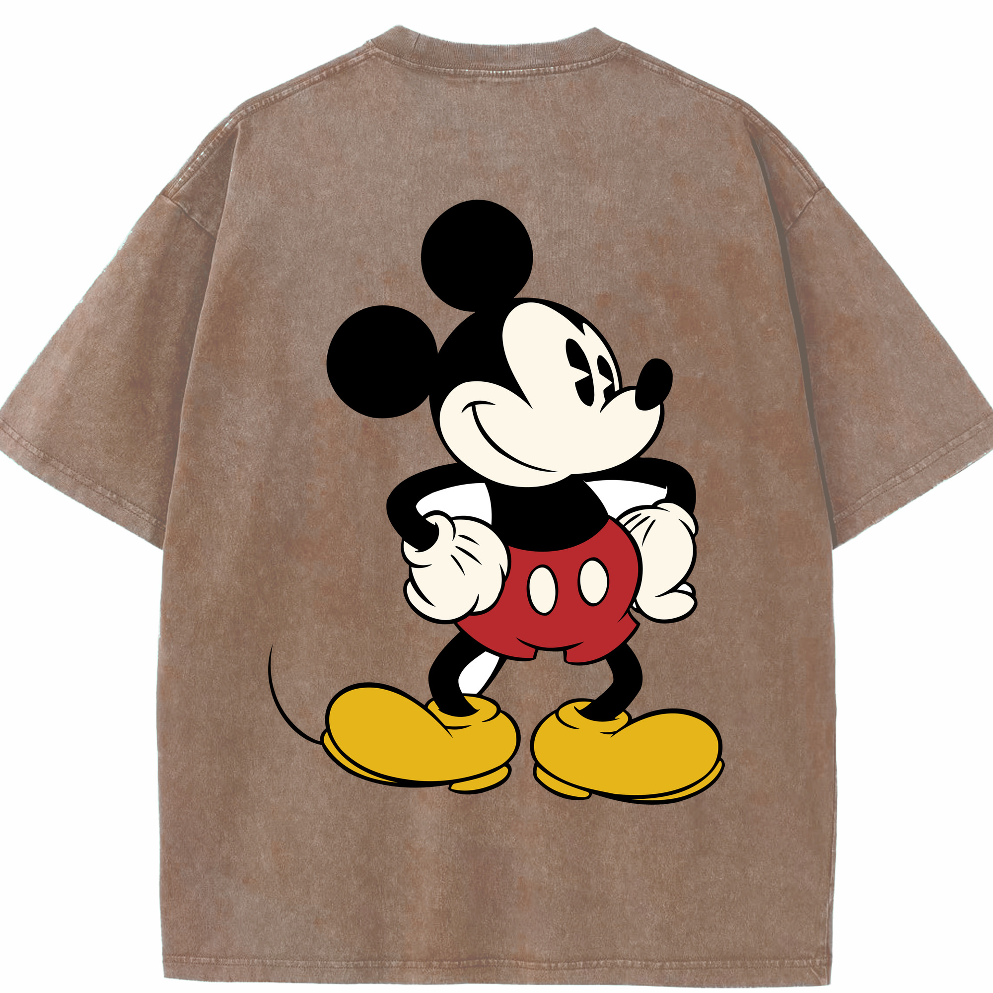 （画像用） ミッキーマウス Mickey Mouse 綿100% ヴィンテージ風 半袖Tシャツ（背面プリント）