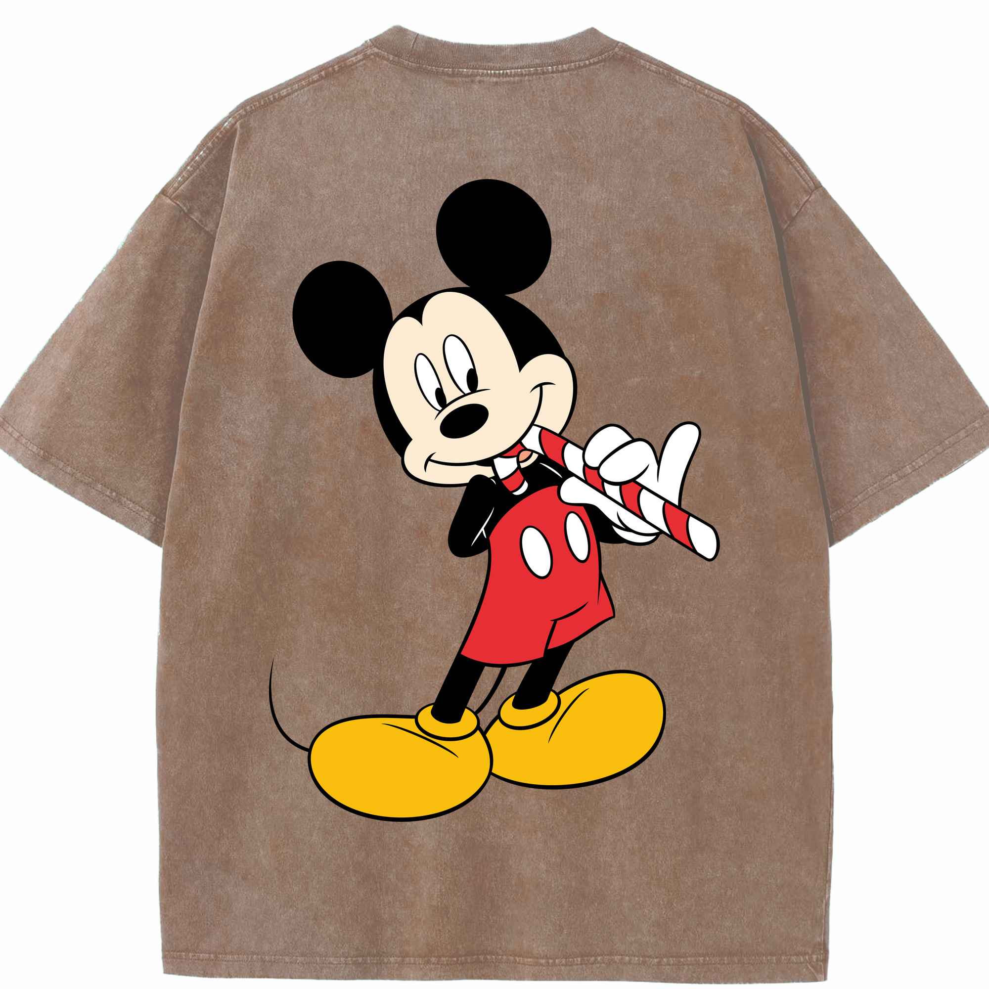 （画像用） ミッキーマウス Mickey Mouse 綿100% ヴィンテージ風 半袖Tシャツ（背面プリント）