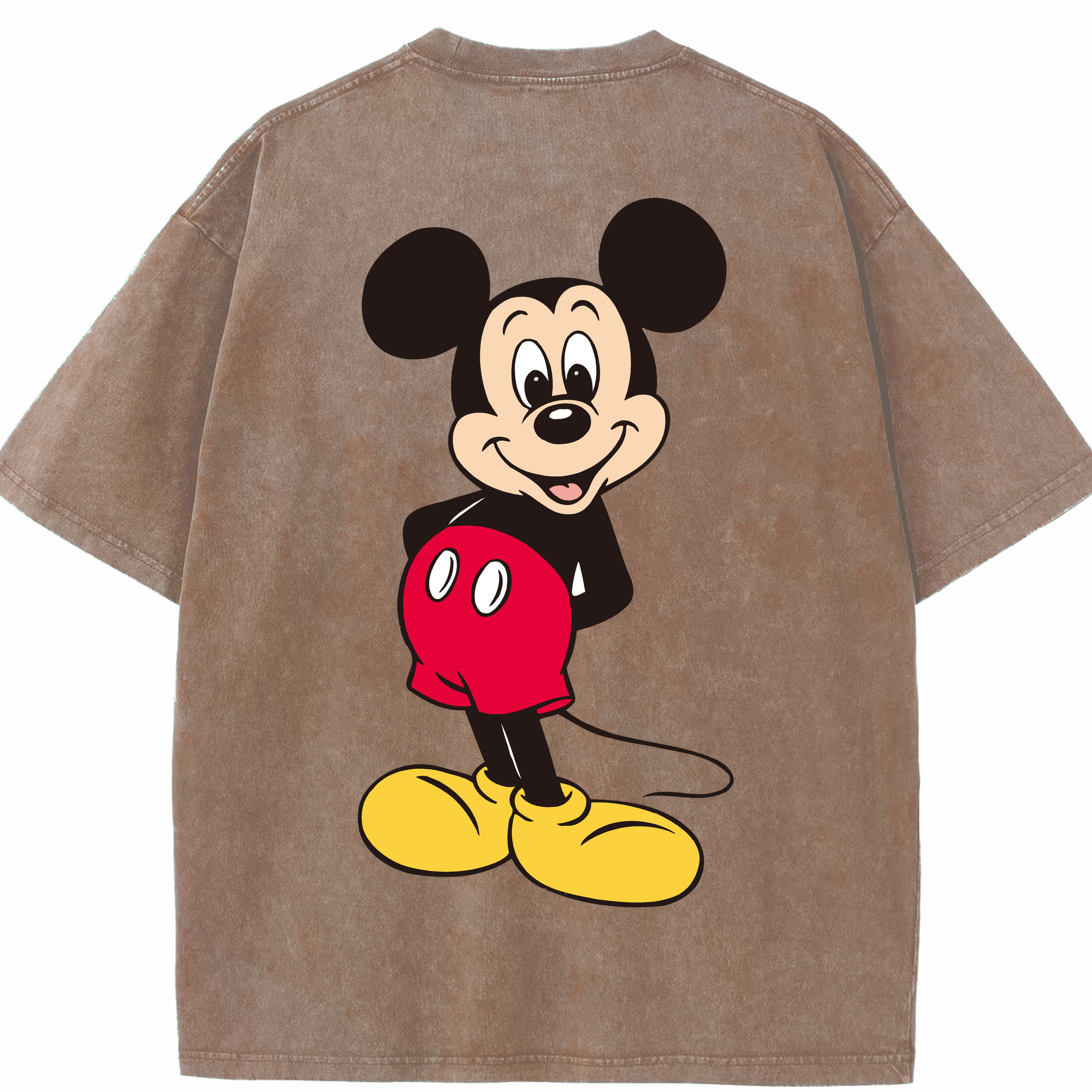（画像用） ミッキーマウス Mickey Mouse 綿100% ヴィンテージ風 半袖Tシャツ（背面プリント）