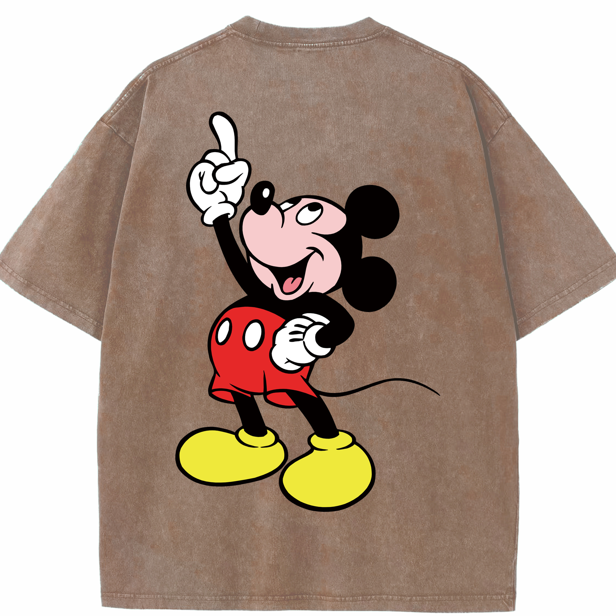 （画像用） ミッキーマウス Mickey Mouse 綿100% ヴィンテージ風 半袖Tシャツ（背面プリント）