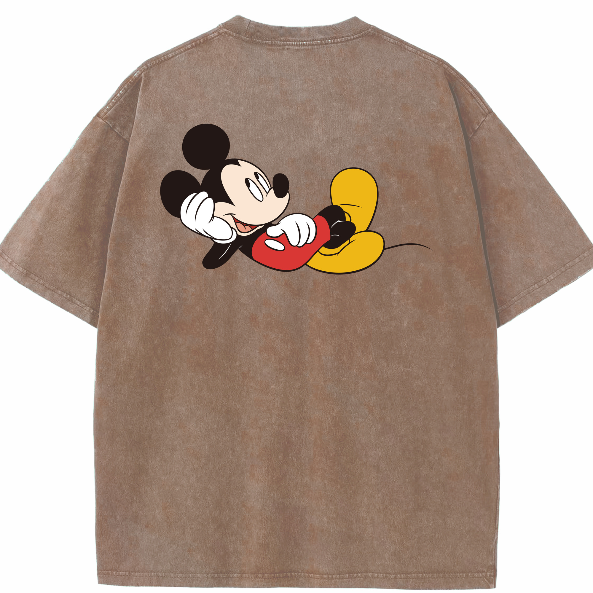 （画像用） ミッキーマウス Mickey Mouse 綿100% ヴィンテージ風 半袖Tシャツ（背面プリント）