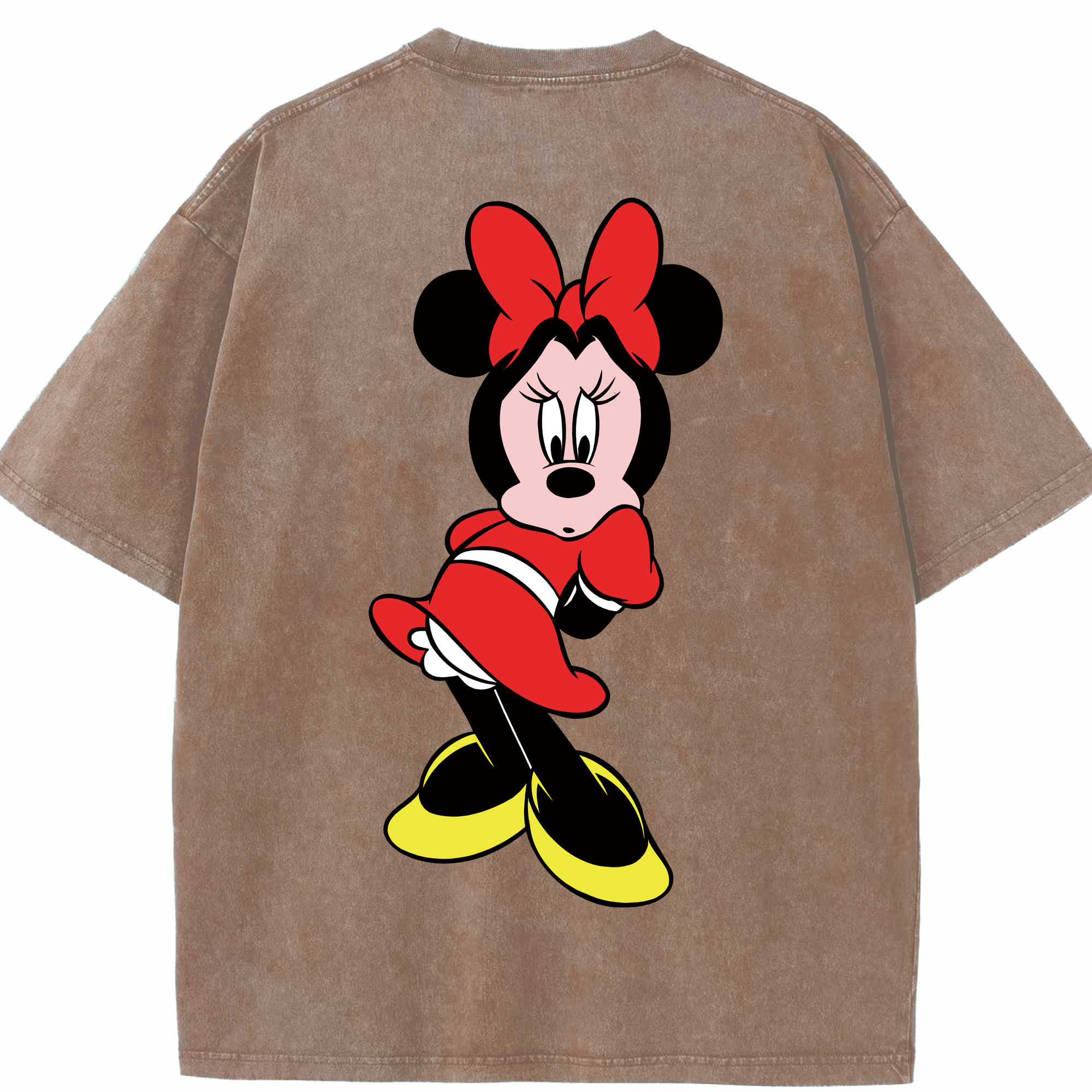 （画像用） ミッキーマウス Mickey Mouse 綿100% ヴィンテージ風 半袖Tシャツ（背面プリント）