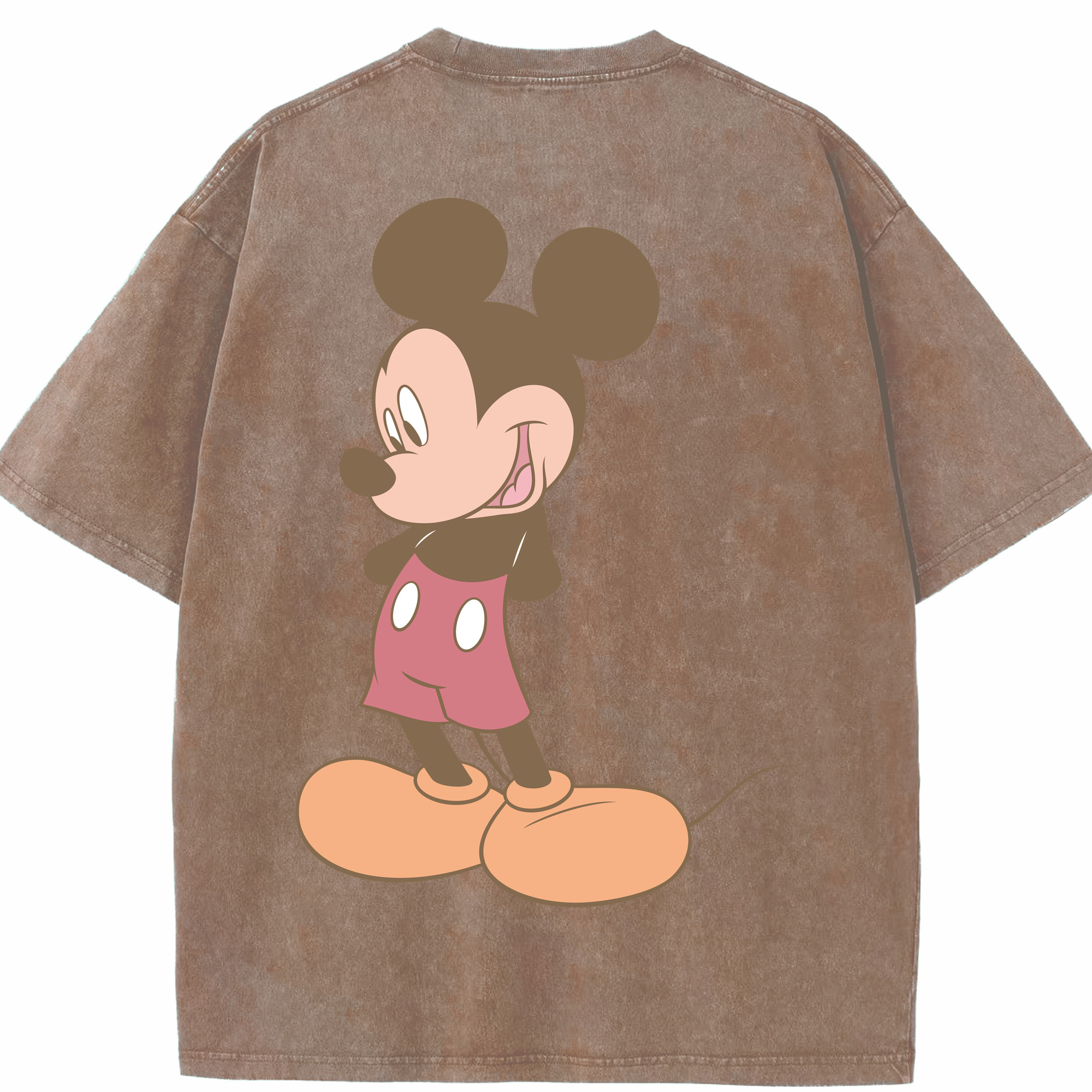 （画像用） ミッキーマウス Mickey Mouse 綿100% ヴィンテージ風 半袖Tシャツ（背面プリント）