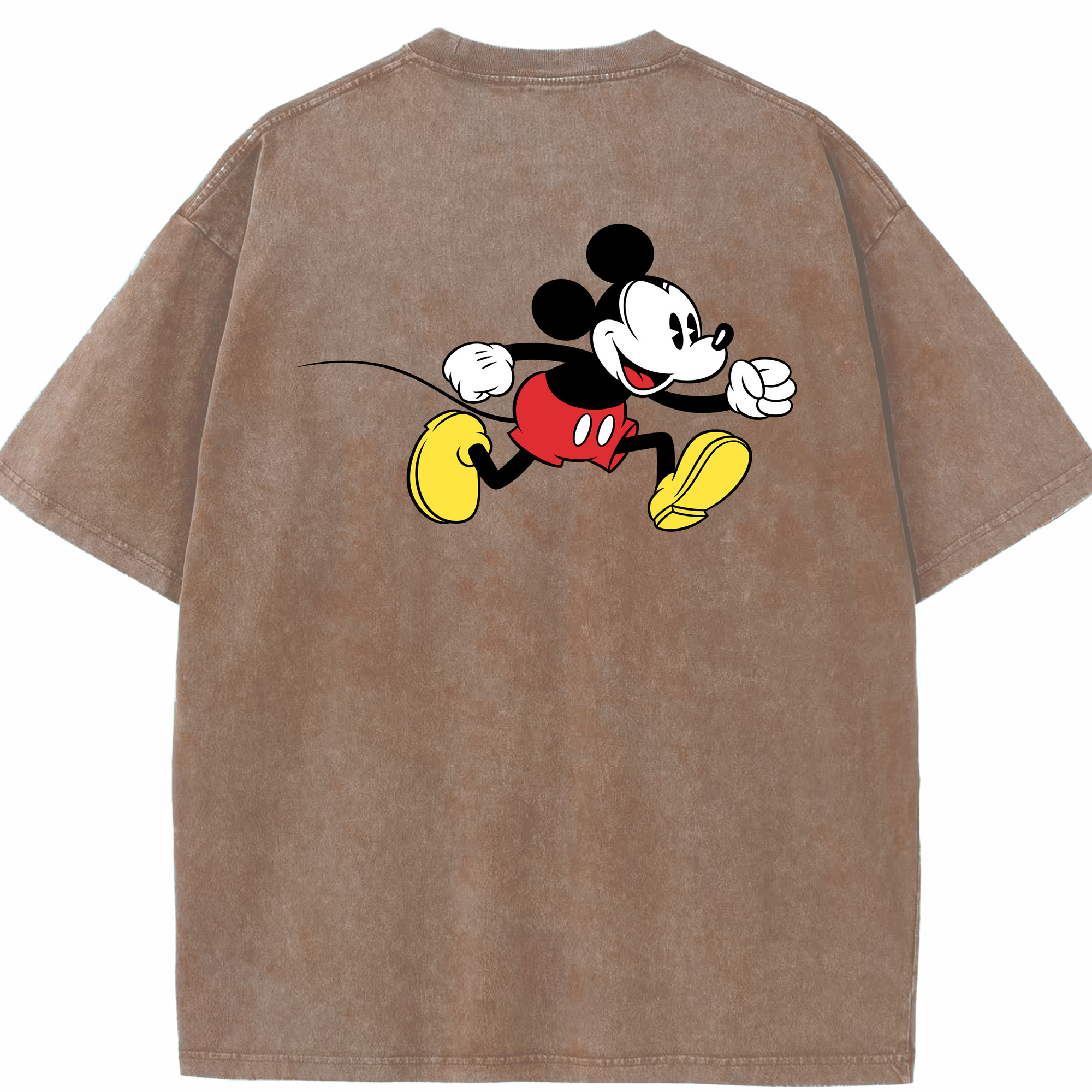 （画像用） ミッキーマウス Mickey Mouse 綿100% ヴィンテージ風 半袖Tシャツ（背面プリント）