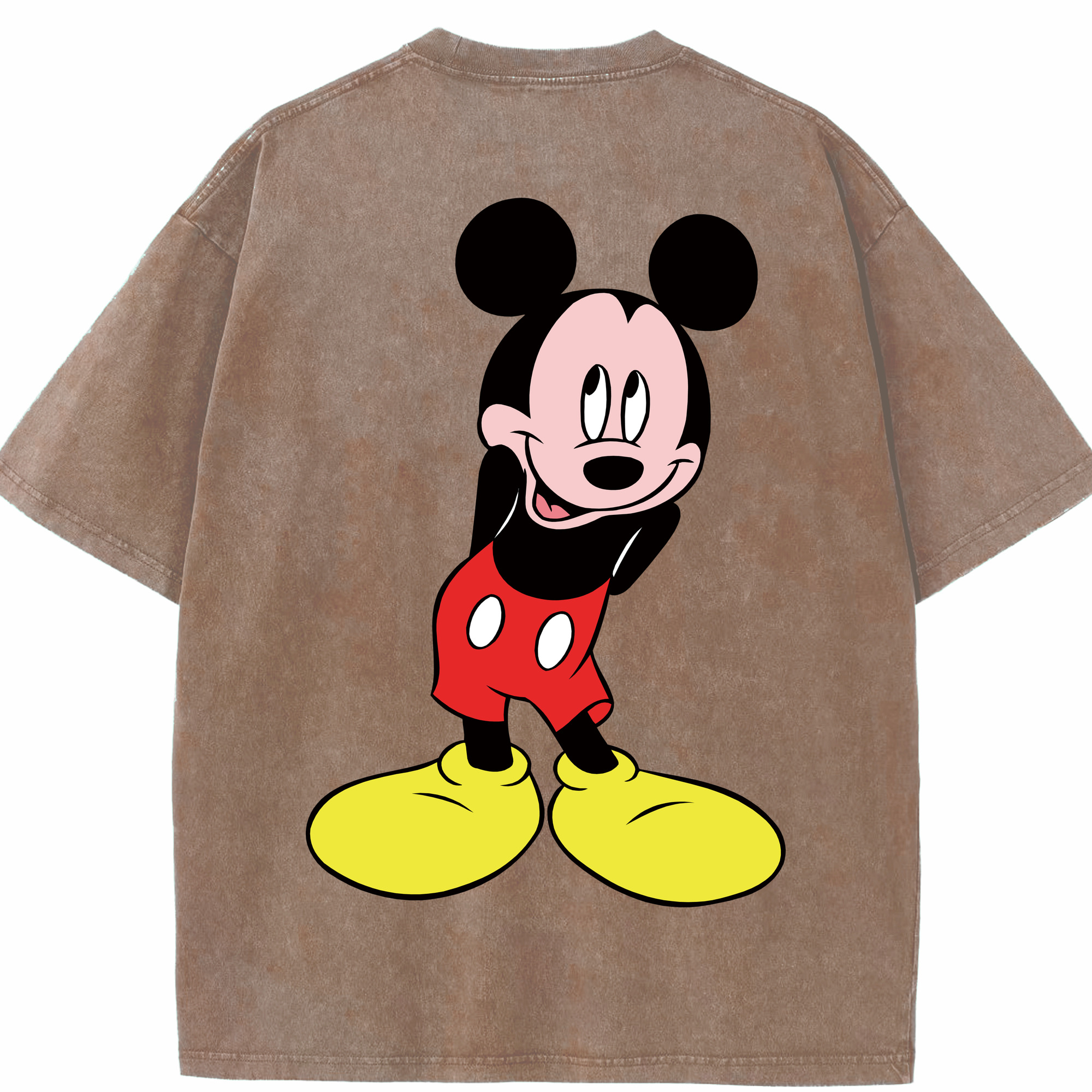 （画像用） ミッキーマウス Mickey Mouse 綿100% ヴィンテージ風 半袖Tシャツ（背面プリント）