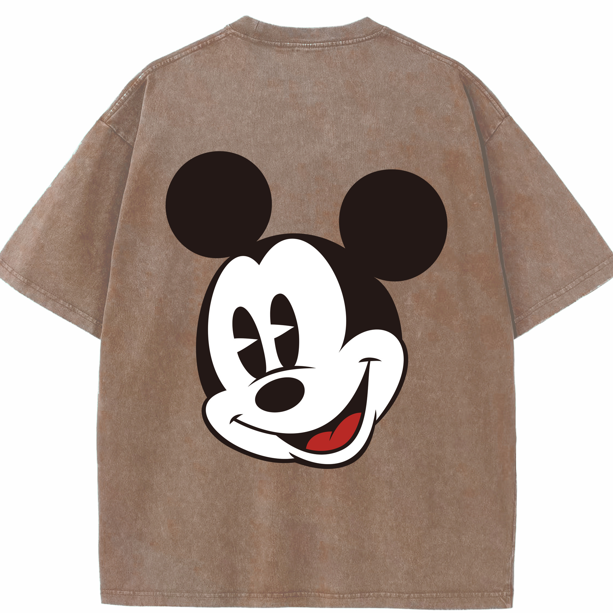（画像用） ミッキーマウス Mickey Mouse 綿100% ヴィンテージ風 半袖Tシャツ（背面プリント）