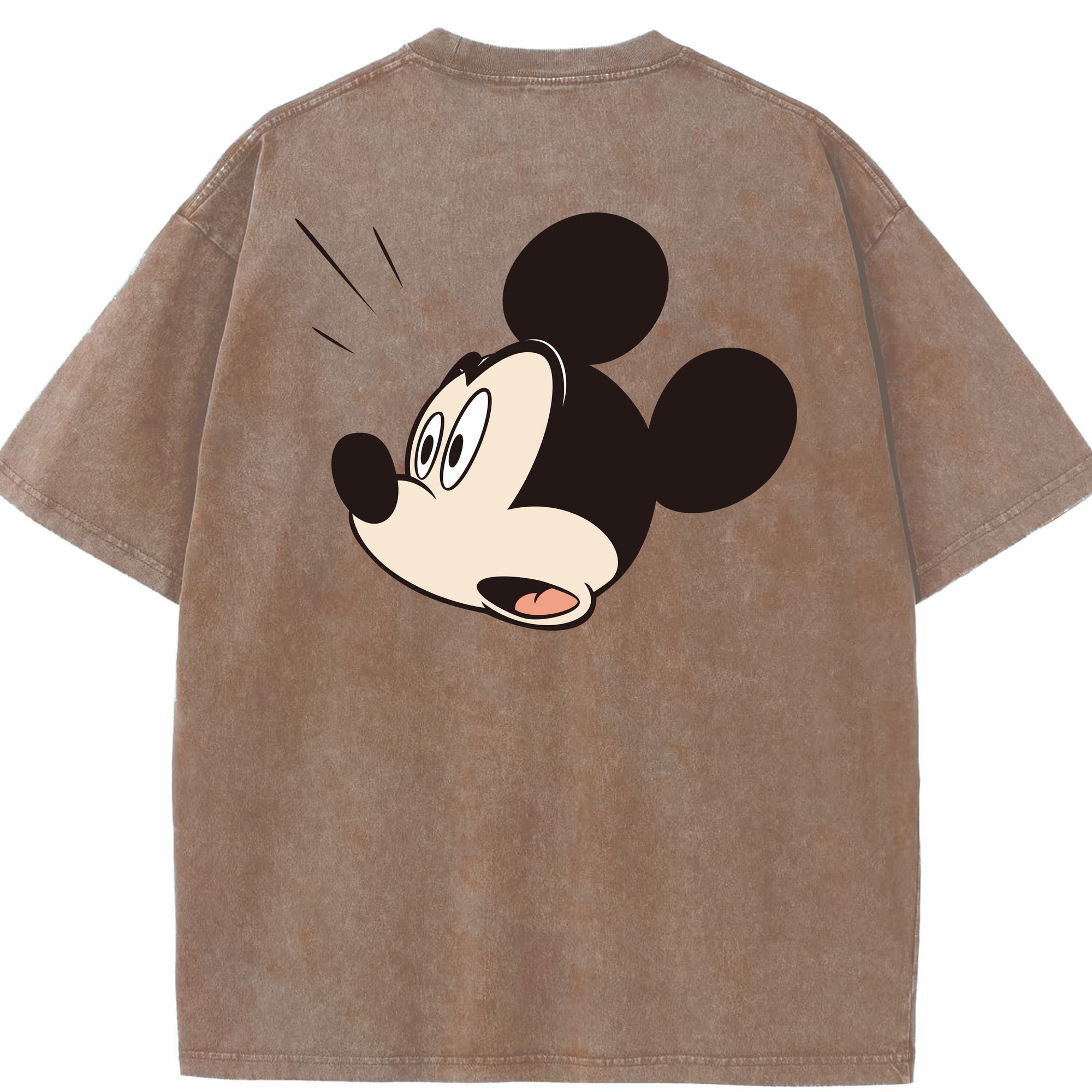 （画像用） ミッキーマウス Mickey Mouse 綿100% ヴィンテージ風 半袖Tシャツ（背面プリント）