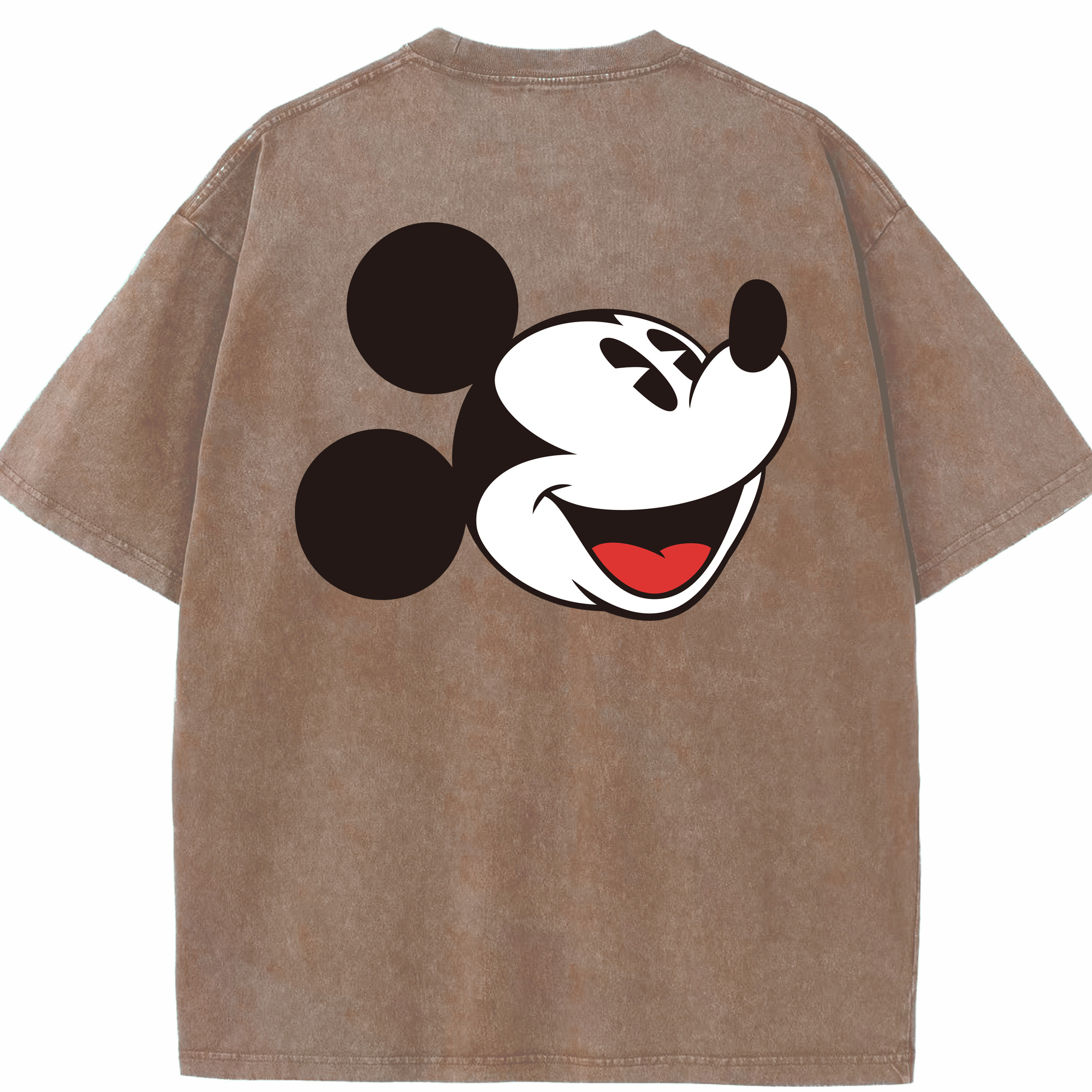 （画像用） ミッキーマウス Mickey Mouse 綿100% ヴィンテージ風 半袖Tシャツ（背面プリント）