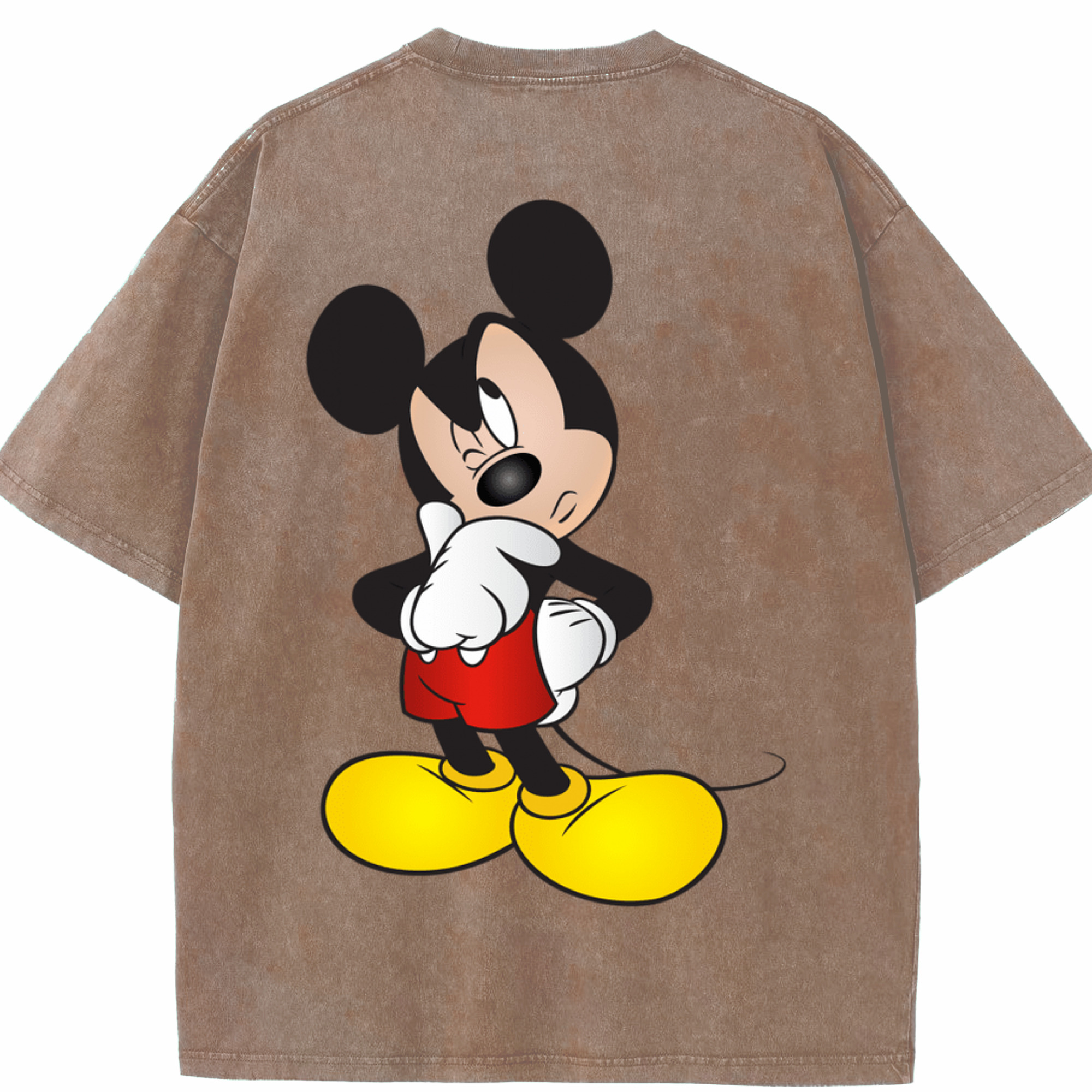 （画像用） ミッキーマウス Mickey Mouse 綿100% ヴィンテージ風 半袖Tシャツ（背面プリント）