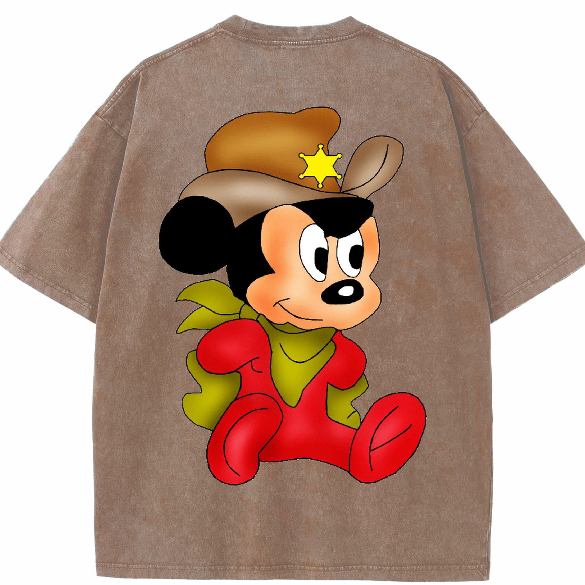 （画像用） ミッキーマウス Mickey Mouse 綿100% ヴィンテージ風 半袖Tシャツ（背面プリント）