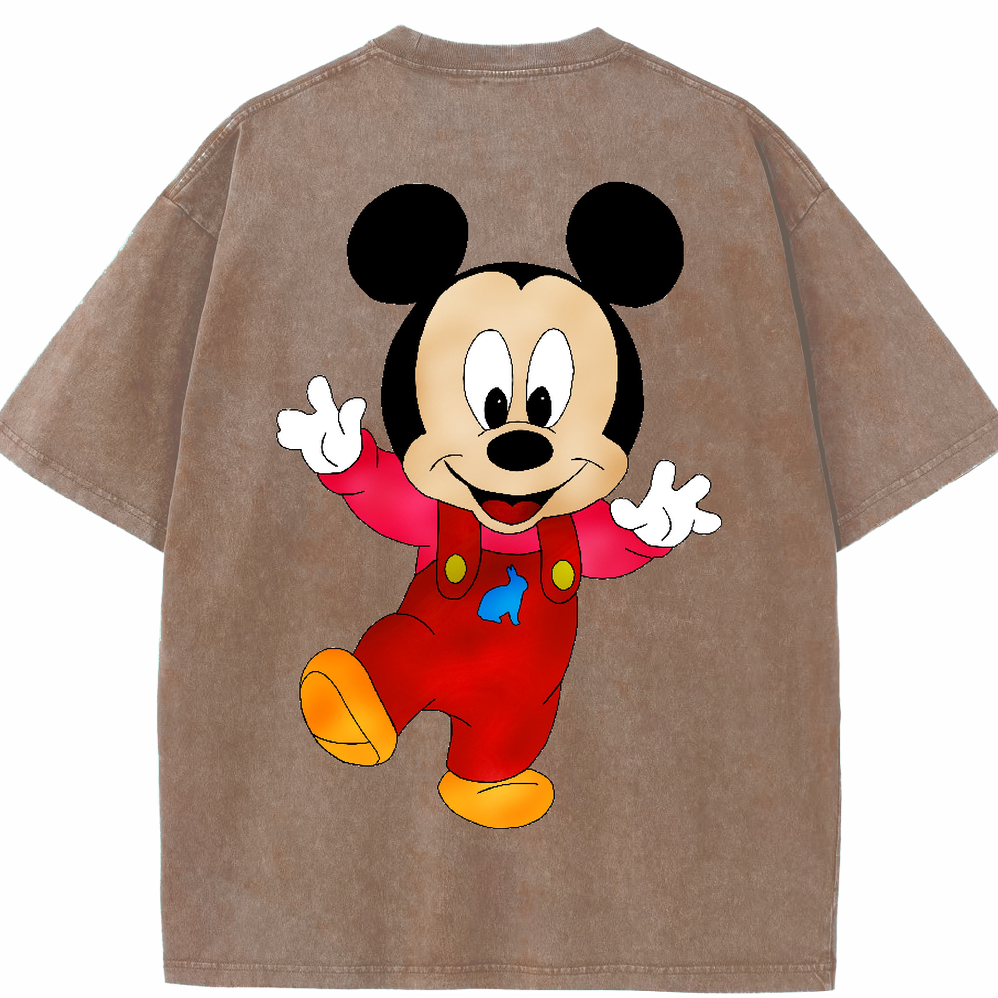 （画像用） ミッキーマウス Mickey Mouse 綿100% ヴィンテージ風 半袖Tシャツ（背面プリント）
