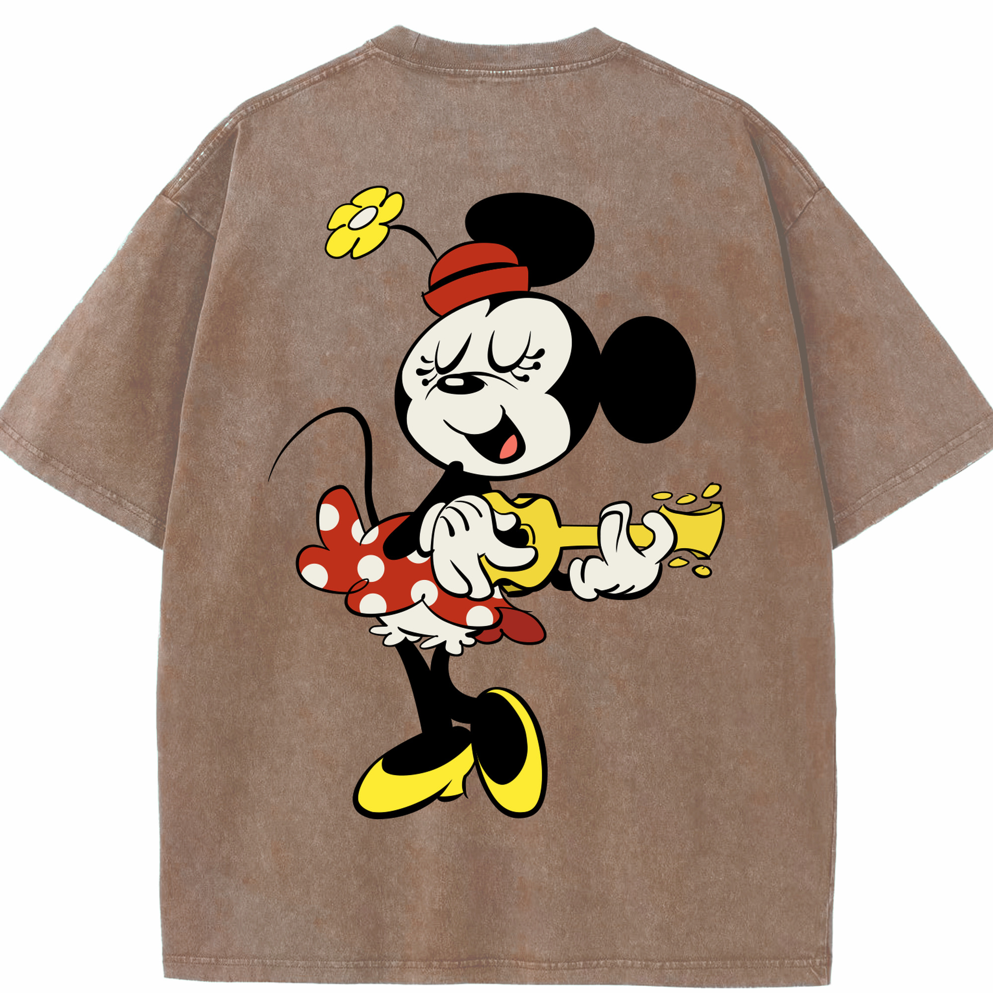 （画像用） ミッキーマウス Mickey Mouse 綿100% ヴィンテージ風 半袖Tシャツ（背面プリント）