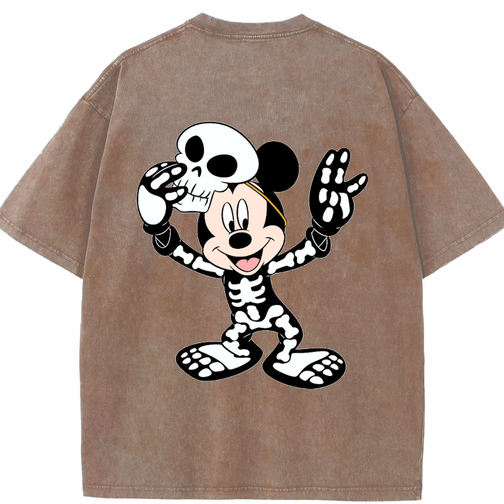 （画像用） ミッキーマウス Mickey Mouse 綿100% ヴィンテージ風 半袖Tシャツ（背面プリント）