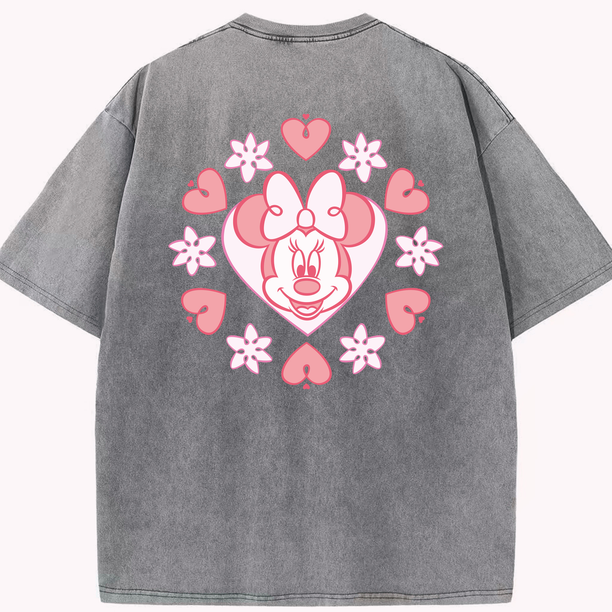 （画像用） ミッキーマウス Mickey Mouse 綿100% ヴィンテージ風 半袖Tシャツ（背面プリント）