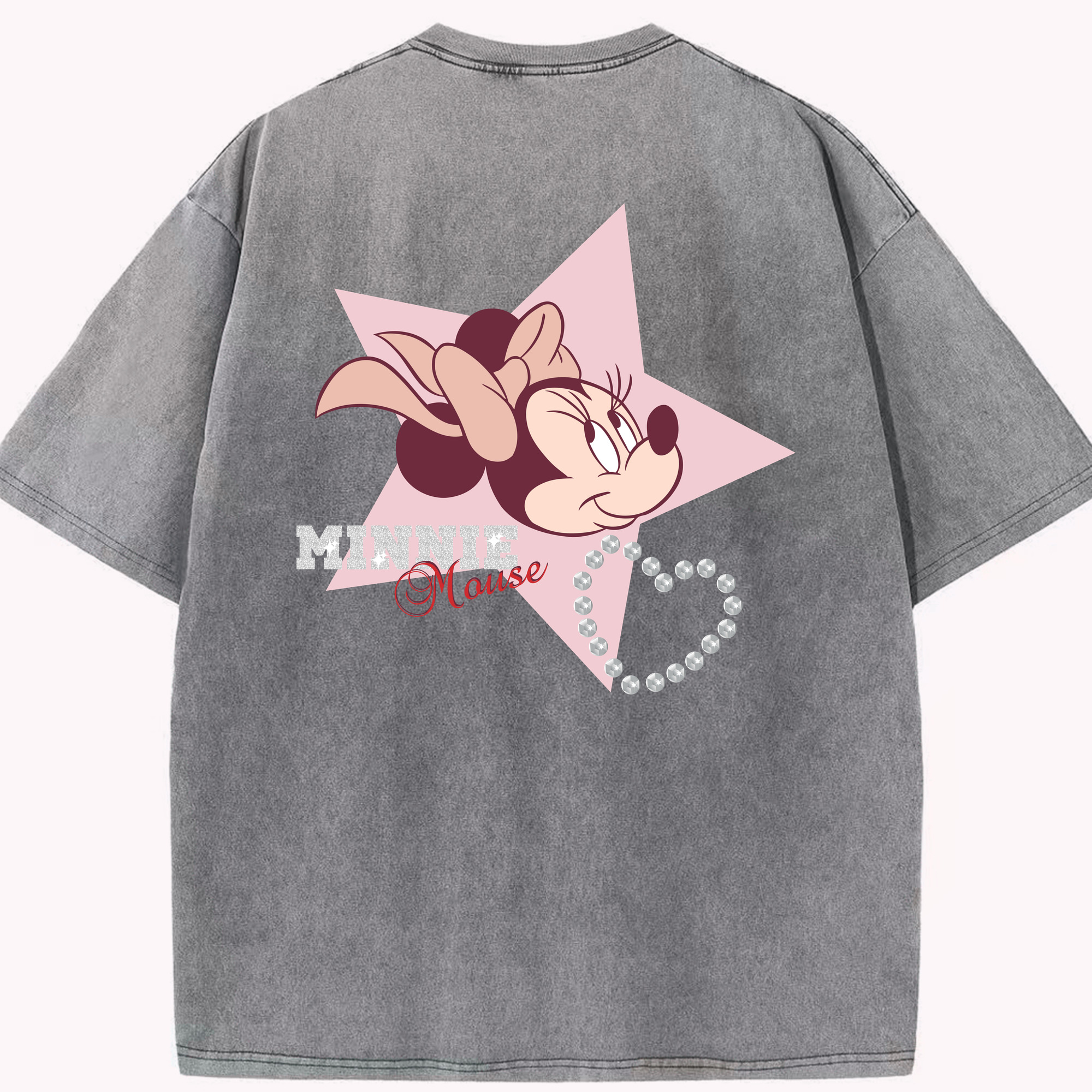 （画像用） ミッキーマウス Mickey Mouse 綿100% ヴィンテージ風 半袖Tシャツ（背面プリント）