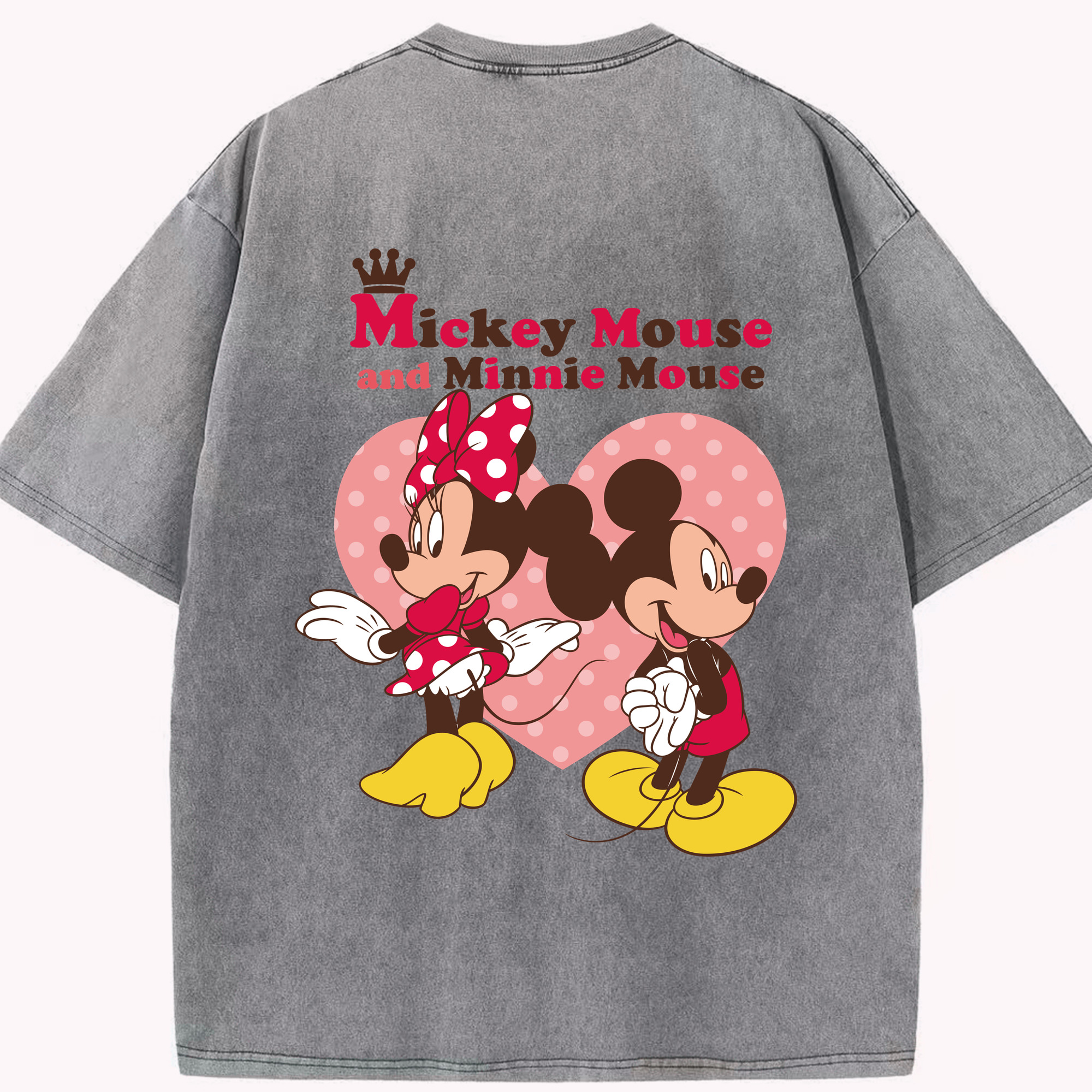（画像用） ミッキーマウス Mickey Mouse 綿100% ヴィンテージ風 半袖Tシャツ（背面プリント）