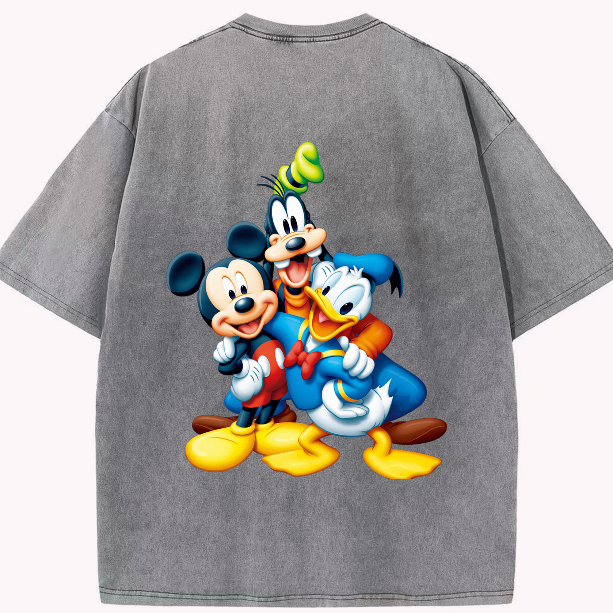 （画像用） ミッキーマウス Mickey Mouse 綿100% ヴィンテージ風 半袖Tシャツ（背面プリント）