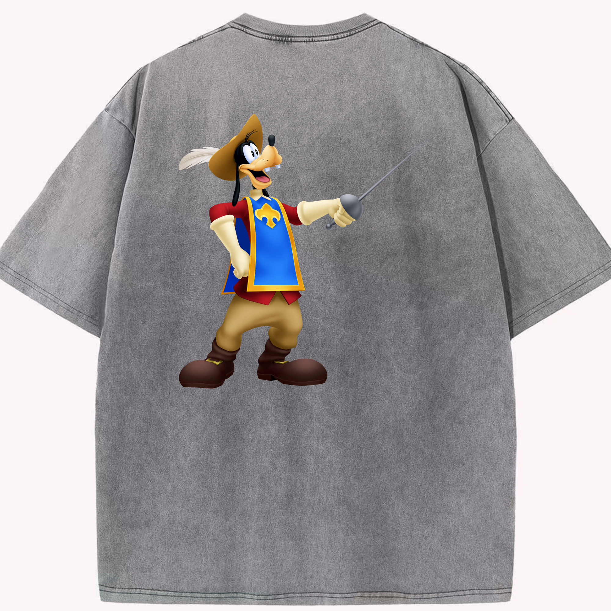 （画像用） ミッキーマウス Mickey Mouse 綿100% ヴィンテージ風 半袖Tシャツ（背面プリント）