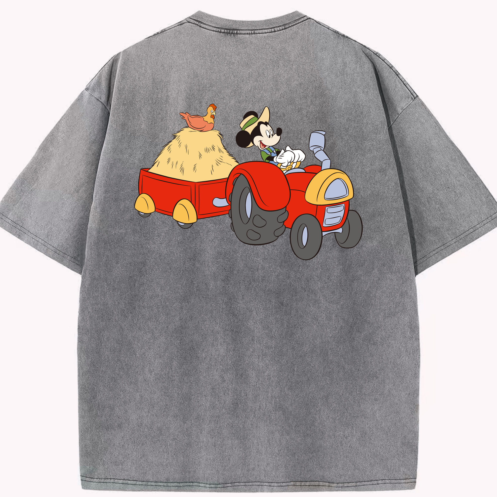 （画像用） ミッキーマウス Mickey Mouse 綿100% ヴィンテージ風 半袖Tシャツ（背面プリント）
