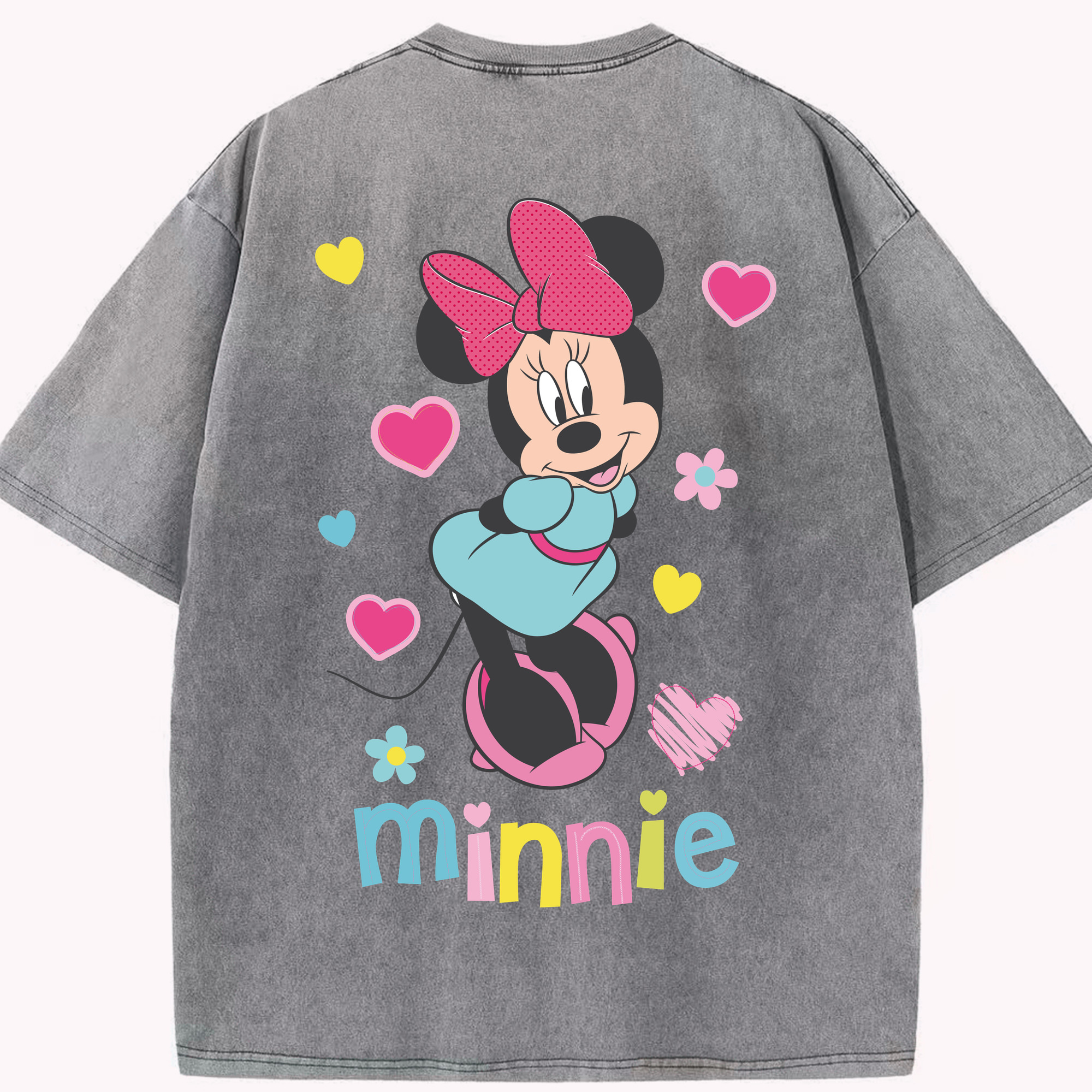 （画像用） ミッキーマウス Mickey Mouse 綿100% ヴィンテージ風 半袖Tシャツ（背面プリント）
