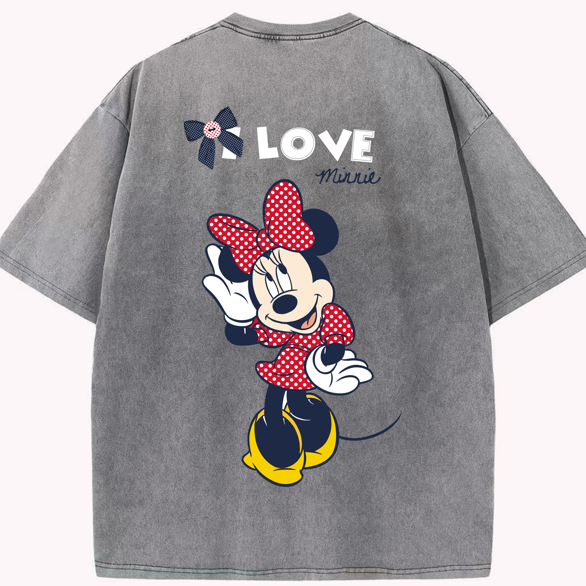 （画像用） ミッキーマウス Mickey Mouse 綿100% ヴィンテージ風 半袖Tシャツ（背面プリント）