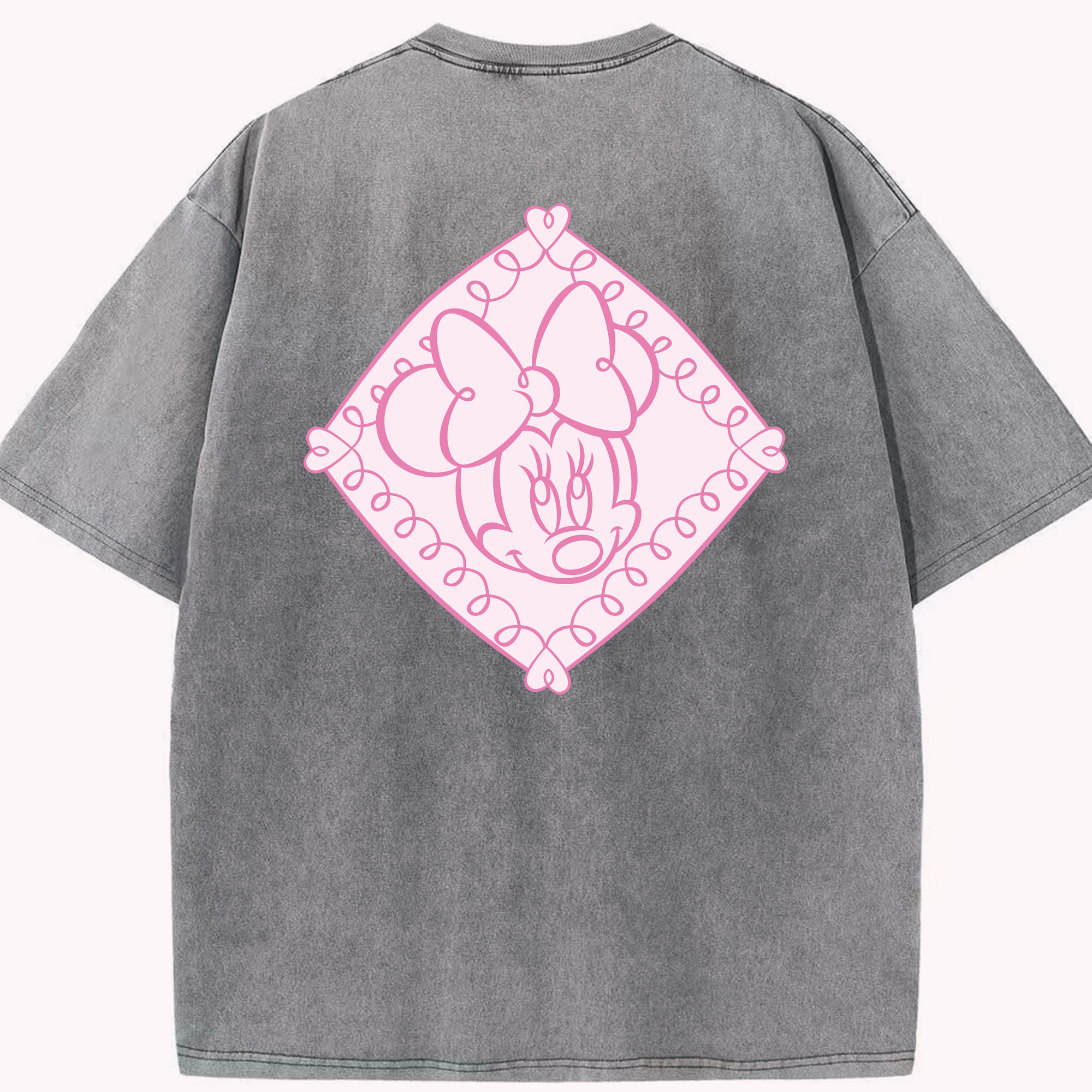 （画像用） ミッキーマウス Mickey Mouse 綿100% ヴィンテージ風 半袖Tシャツ（背面プリント）