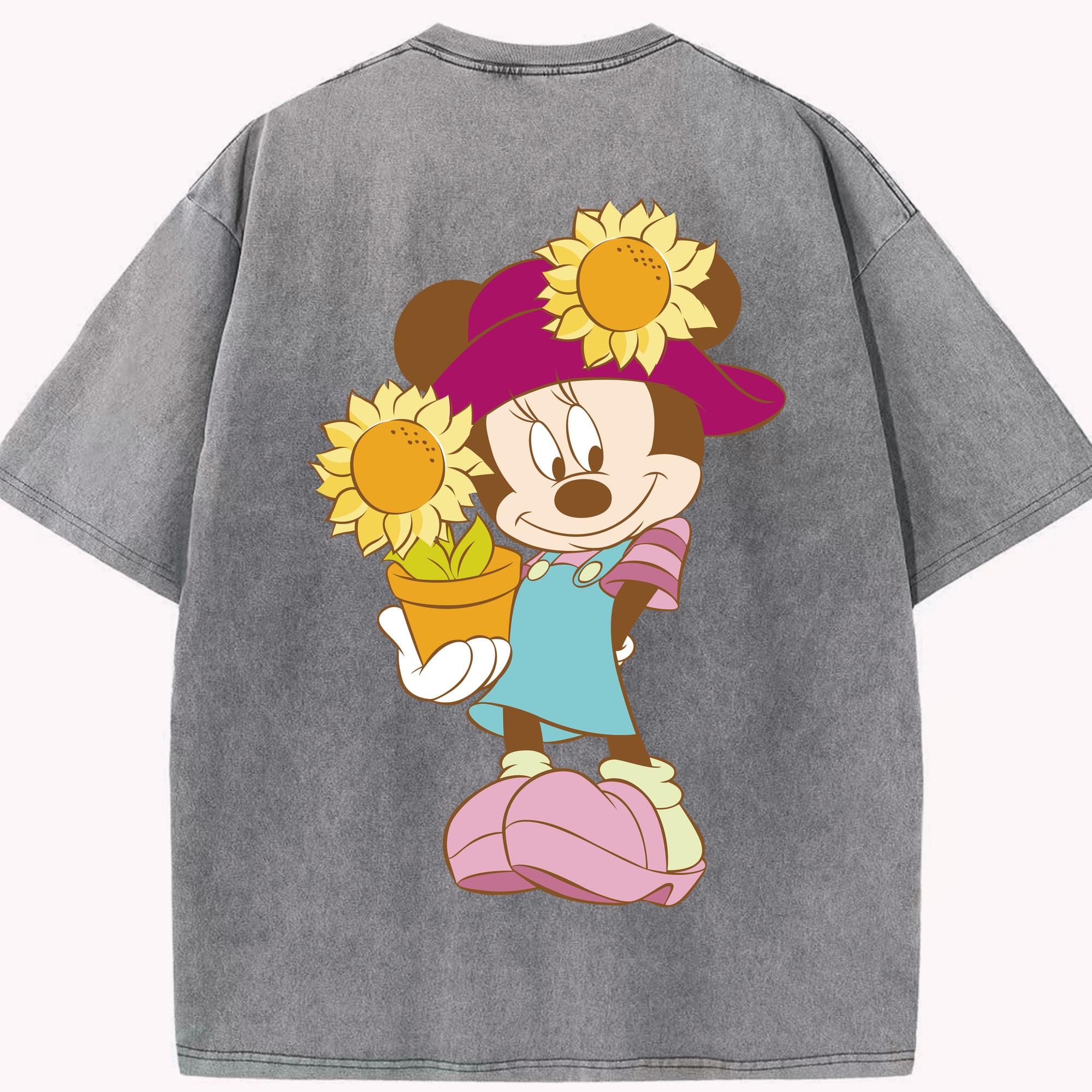 （画像用） ミッキーマウス Mickey Mouse 綿100% ヴィンテージ風 半袖Tシャツ（背面プリント）