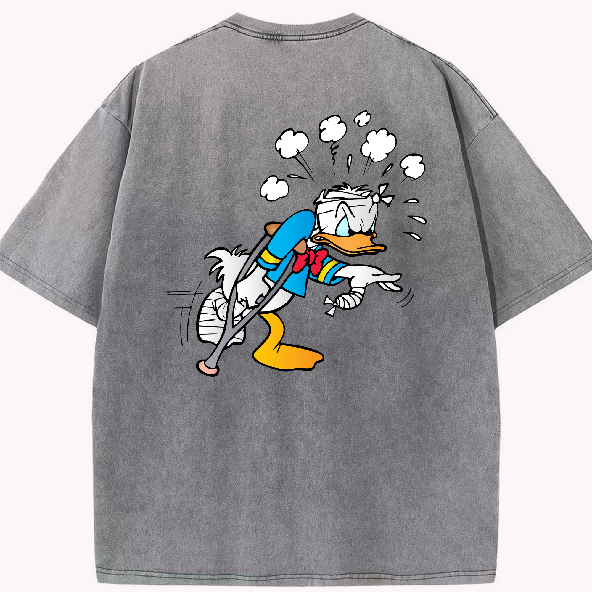 （画像用） ミッキーマウス Mickey Mouse 綿100% ヴィンテージ風 半袖Tシャツ（背面プリント）