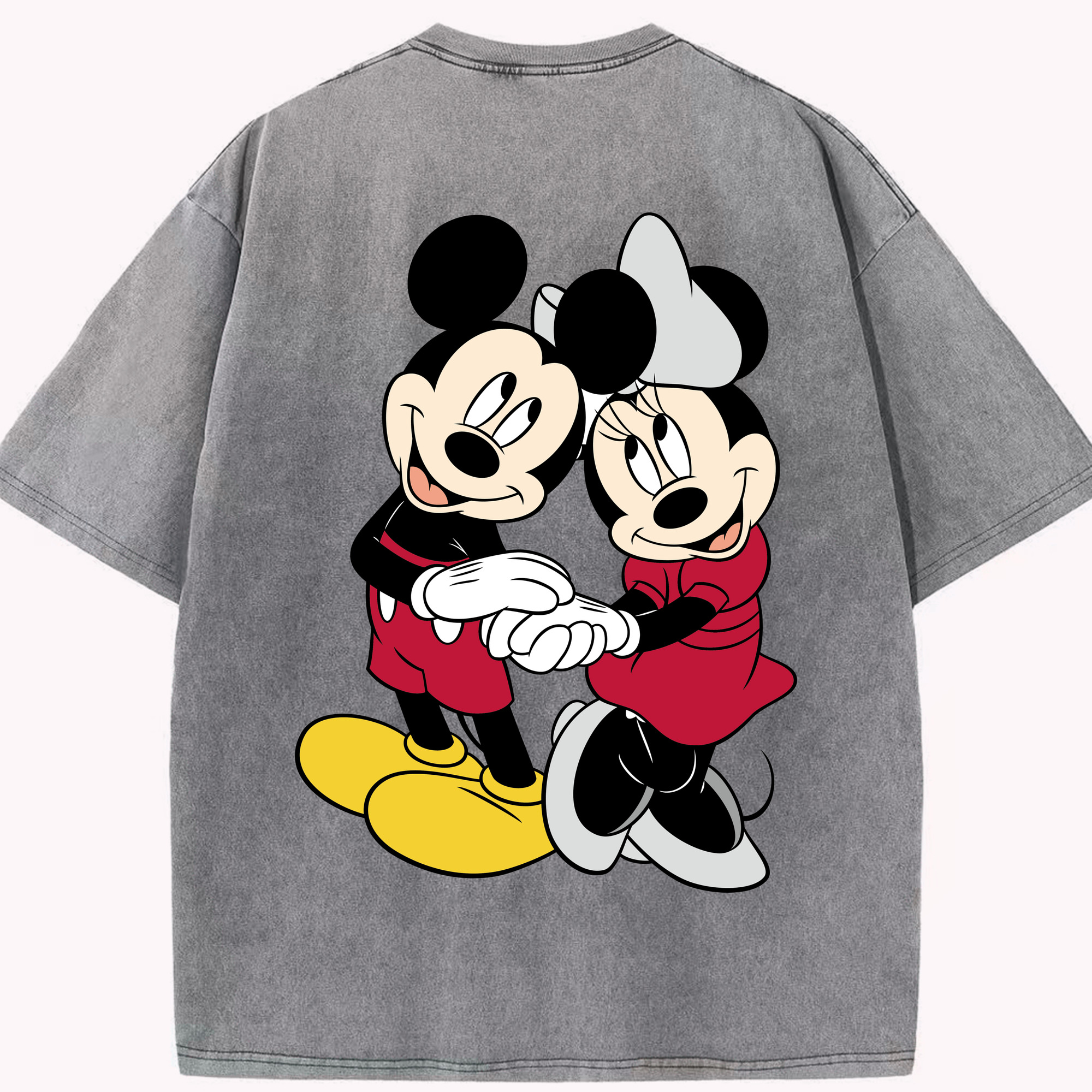 （画像用） ミッキーマウス Mickey Mouse 綿100% ヴィンテージ風 半袖Tシャツ（背面プリント）