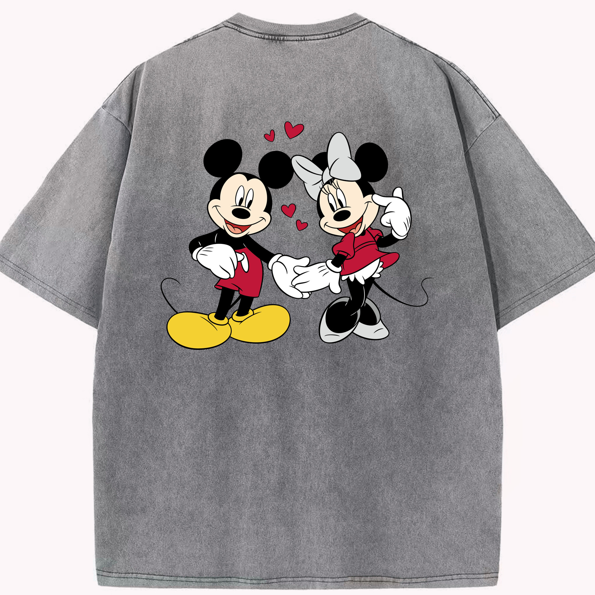 （画像用） ミッキーマウス Mickey Mouse 綿100% ヴィンテージ風 半袖Tシャツ（背面プリント）