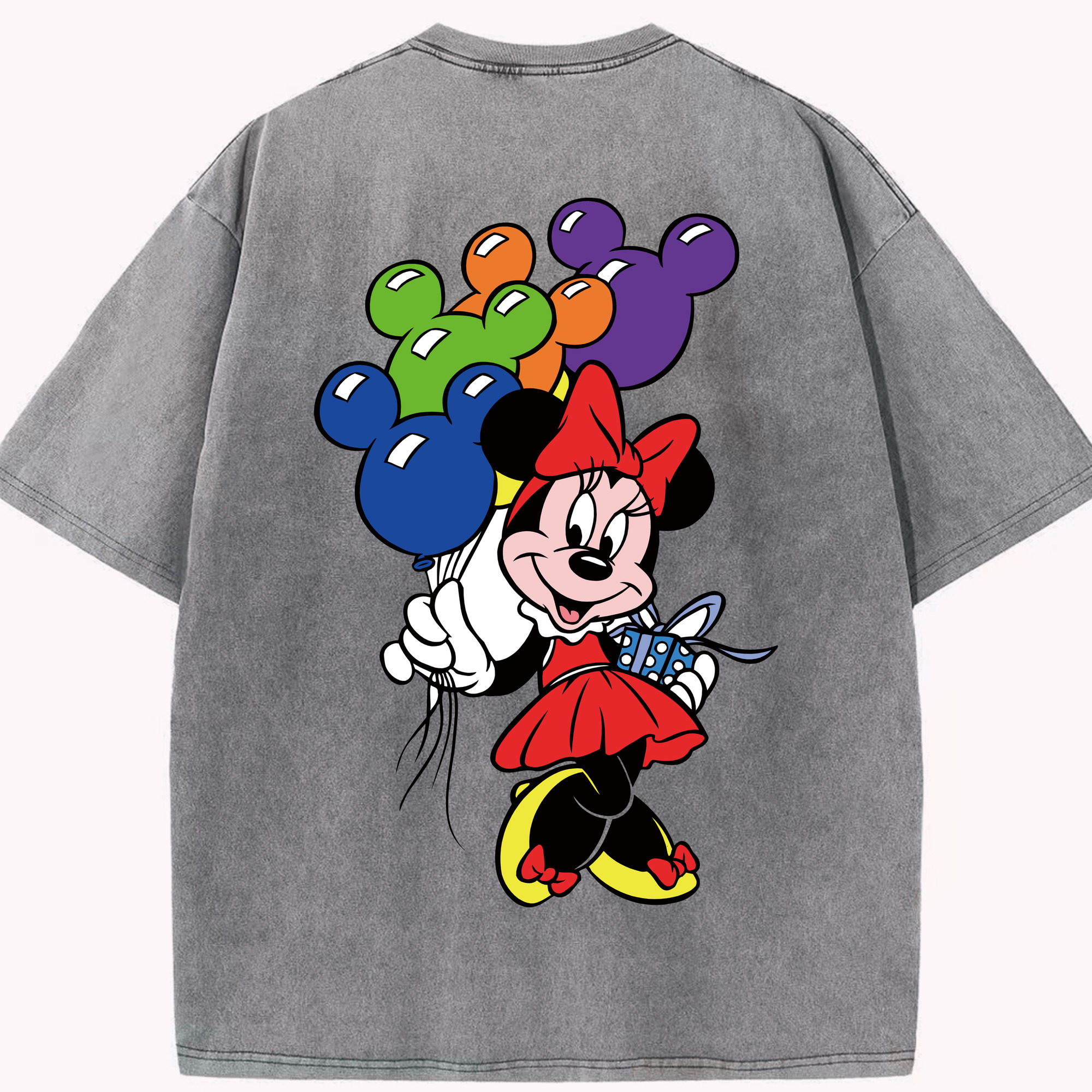 （画像用） ミッキーマウス Mickey Mouse 綿100% ヴィンテージ風 半袖Tシャツ（背面プリント）