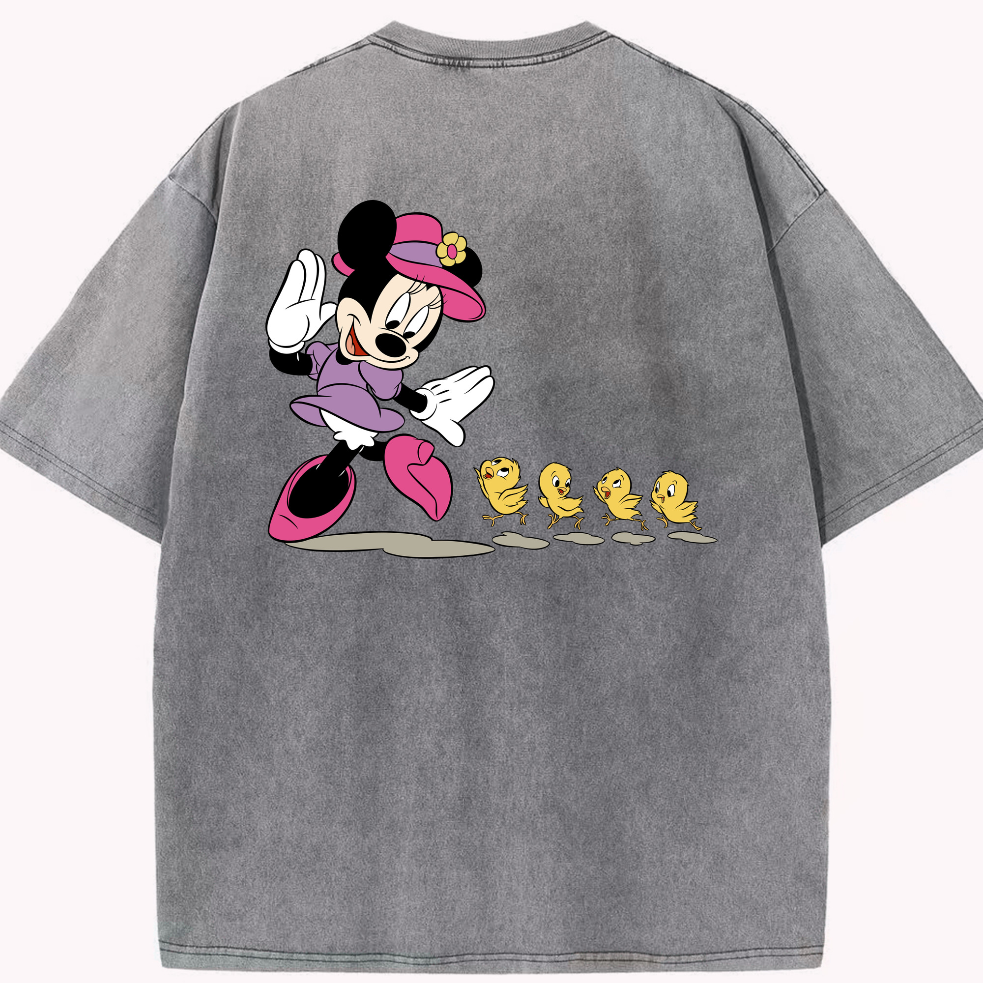 （画像用） ミッキーマウス Mickey Mouse 綿100% ヴィンテージ風 半袖Tシャツ（背面プリント）