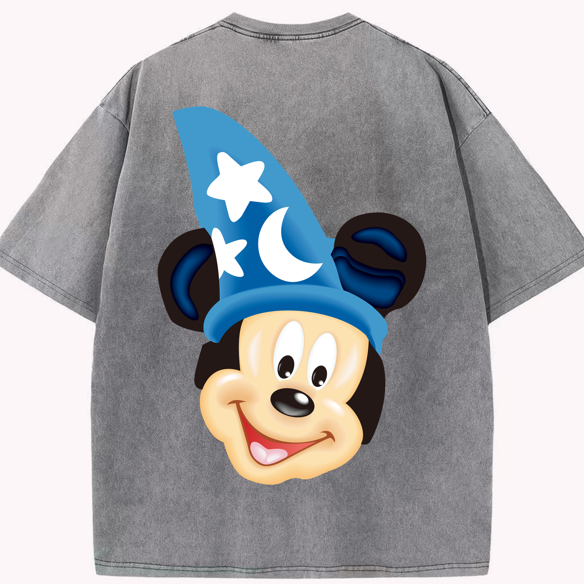 （画像用） ミッキーマウス Mickey Mouse 綿100% ヴィンテージ風 半袖Tシャツ（背面プリント）