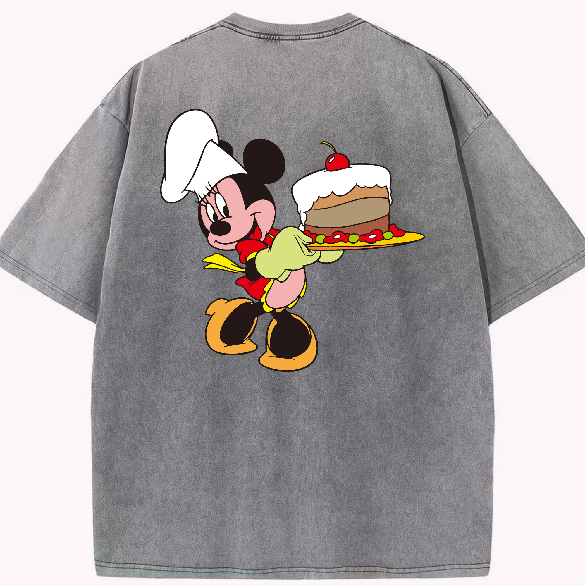 （画像用） ミッキーマウス Mickey Mouse 綿100% ヴィンテージ風 半袖Tシャツ（背面プリント）