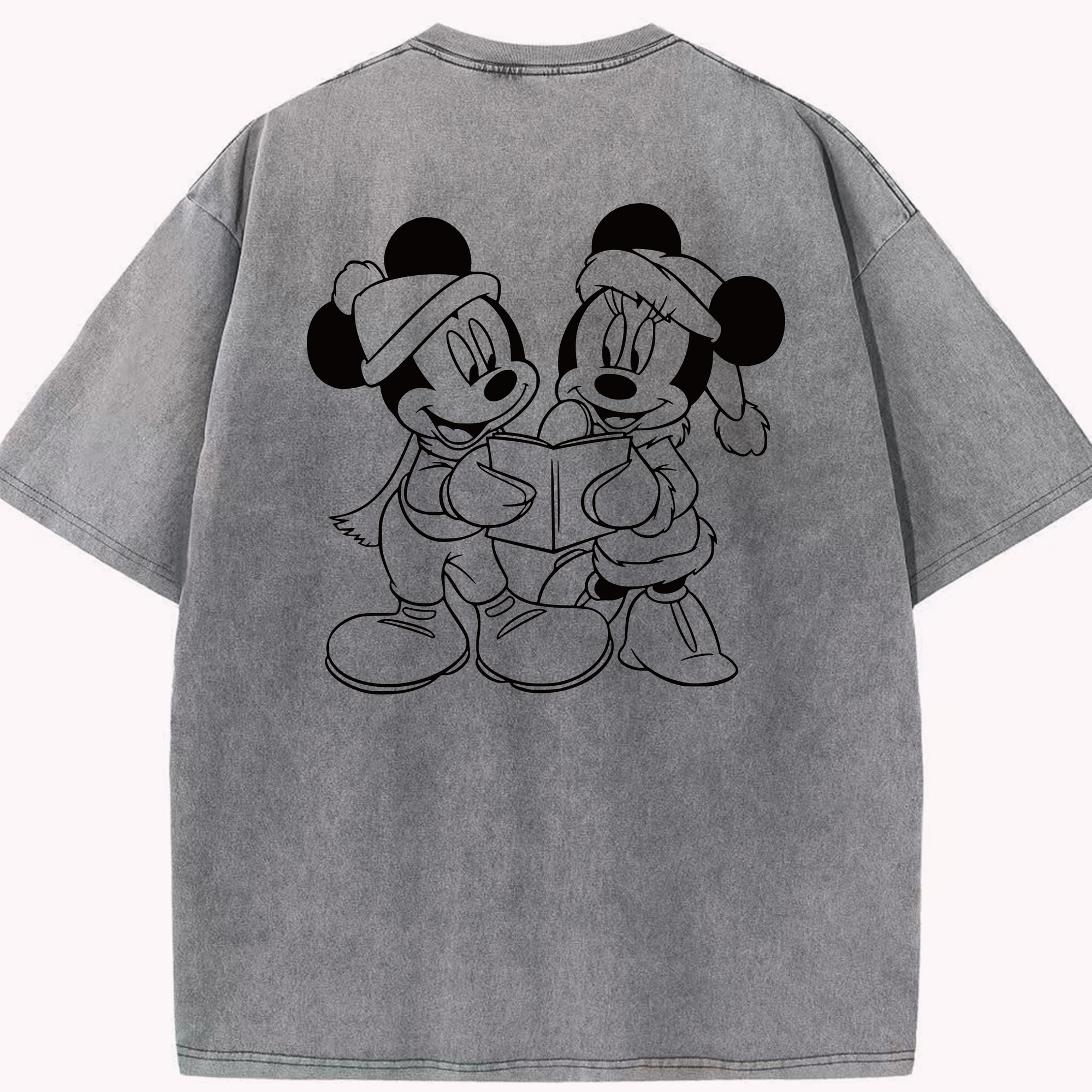 （画像用） ミッキーマウス Mickey Mouse 綿100% ヴィンテージ風 半袖Tシャツ（背面プリント）