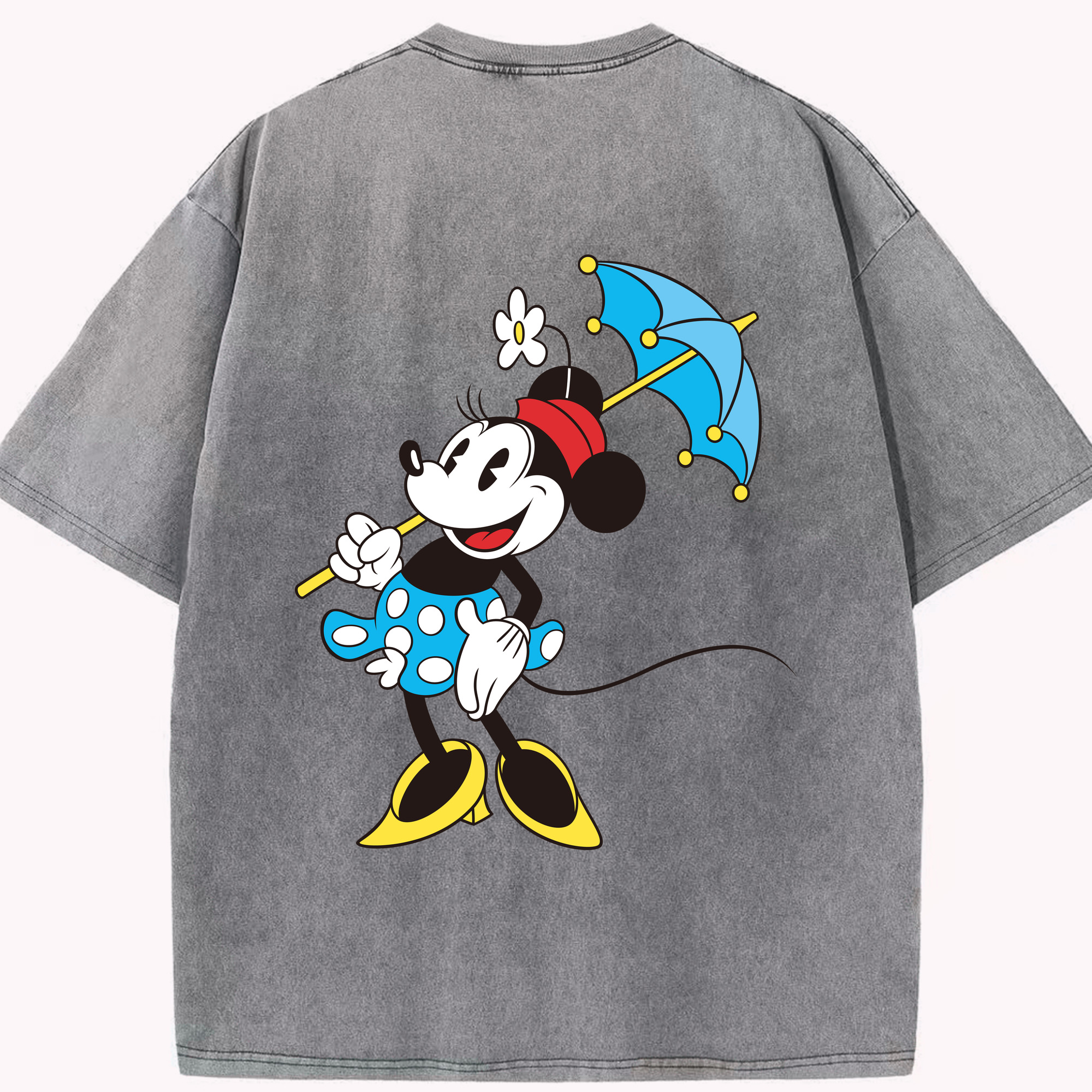 （画像用） ミッキーマウス Mickey Mouse 綿100% ヴィンテージ風 半袖Tシャツ（背面プリント）