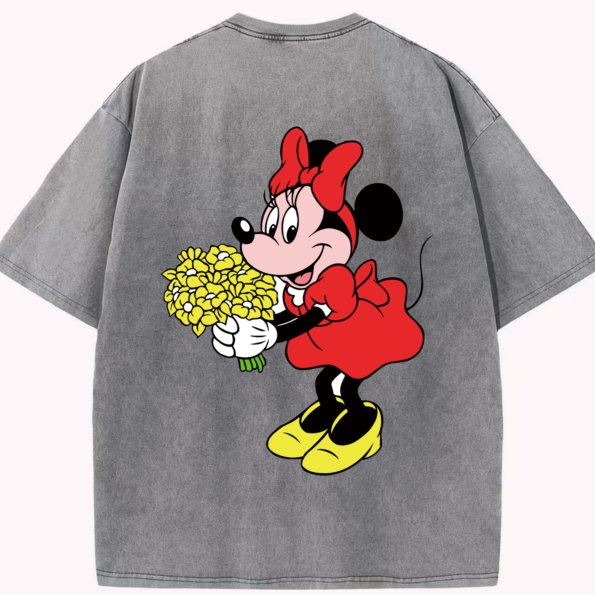 （画像用） ミッキーマウス Mickey Mouse 綿100% ヴィンテージ風 半袖Tシャツ（背面プリント）