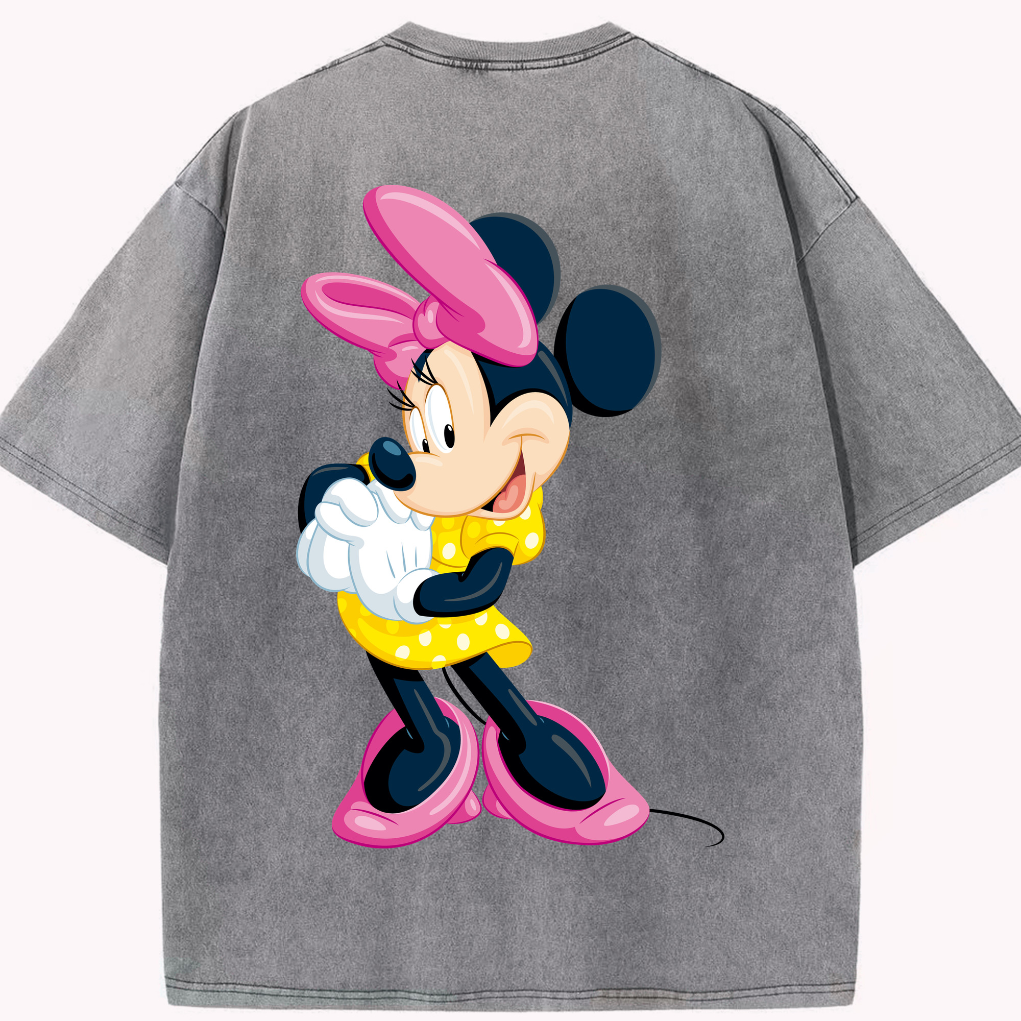 （画像用） ミッキーマウス Mickey Mouse 綿100% ヴィンテージ風 半袖Tシャツ（背面プリント）